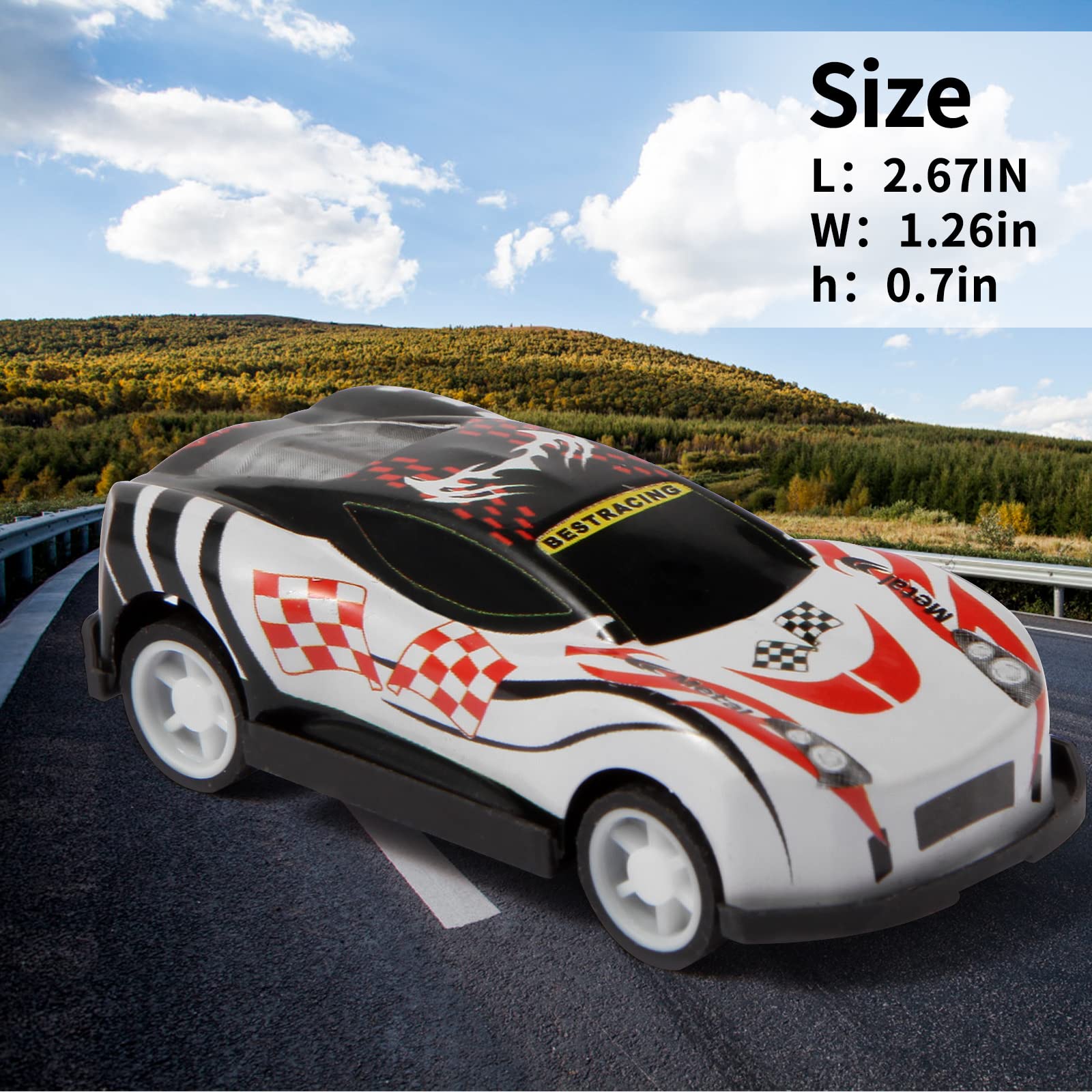 Benzem 28 Pack Pull Back Cars for Kids, Mini Vehicles Toy Bulk Party Favor Race Cars Toys, Goodie Bag Stuffers, Pinata Fillers for Boys Girls Toddlers