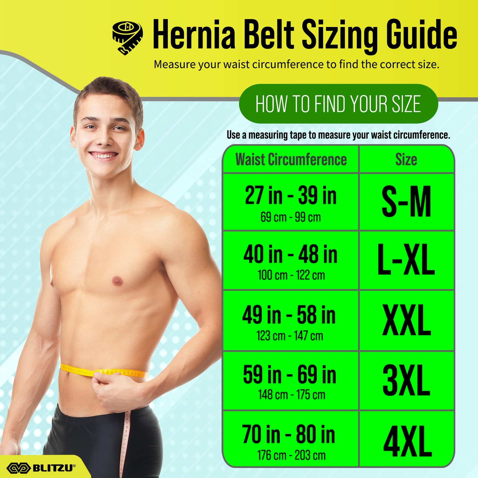 BLITZU Umbilical Hernia Belt for Men & Women, Abdominal Binder Adjustable Truss Support with 2 Compression Pads for Naval, Ventral, Incisional, Epigastric, Belly Button Hernias, Pre Post Surgery L-XL