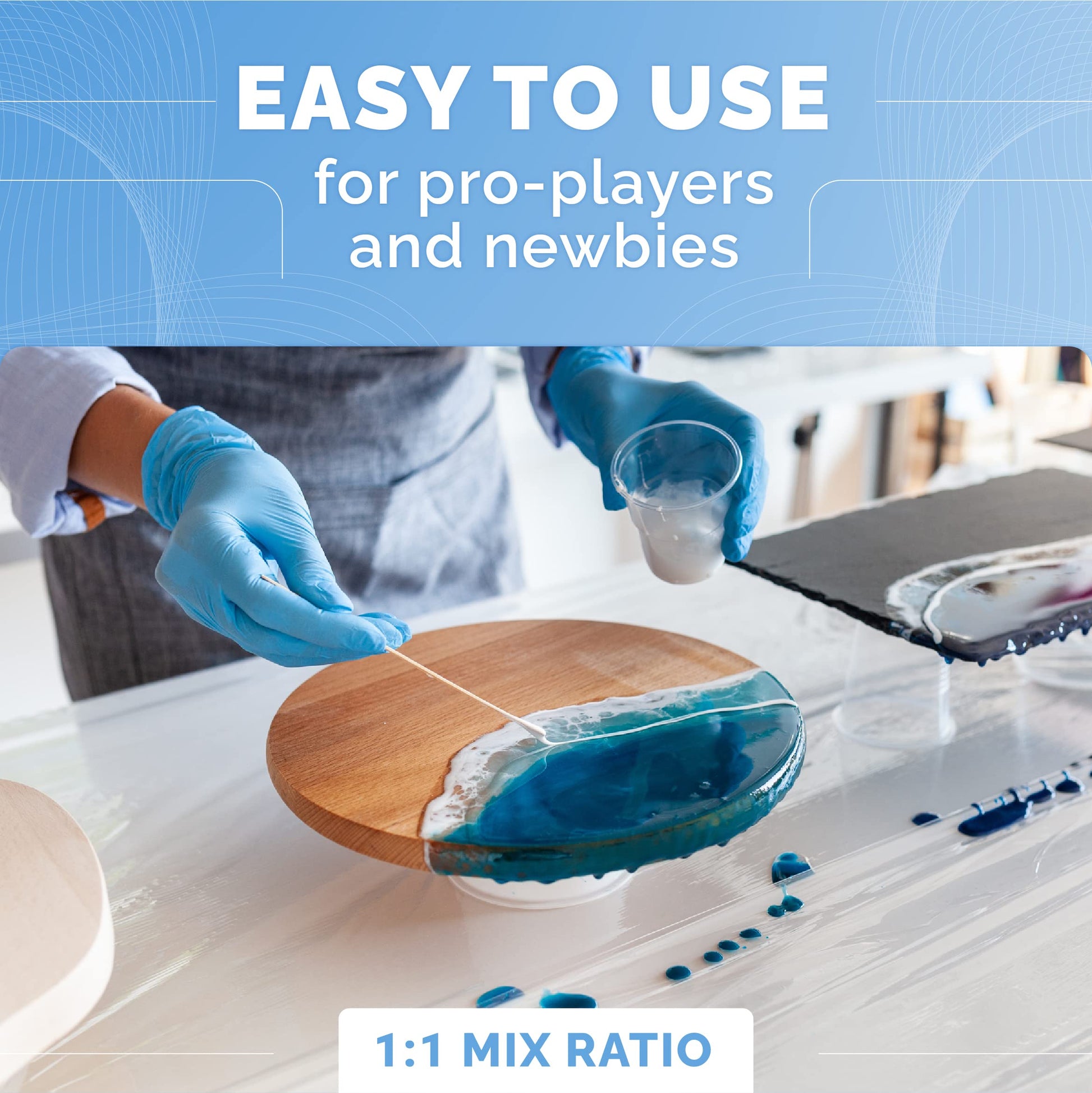 CRAFT RESIN 1 Gallon Crystal Clear Epoxy Resin Kit with Pumps - Food Safe & UV Resistant for DIY Art, Wood, Jewelry Making, Coasters, Mold Casting Resin Epoxy - Low Viscosity for Beginners & Pros