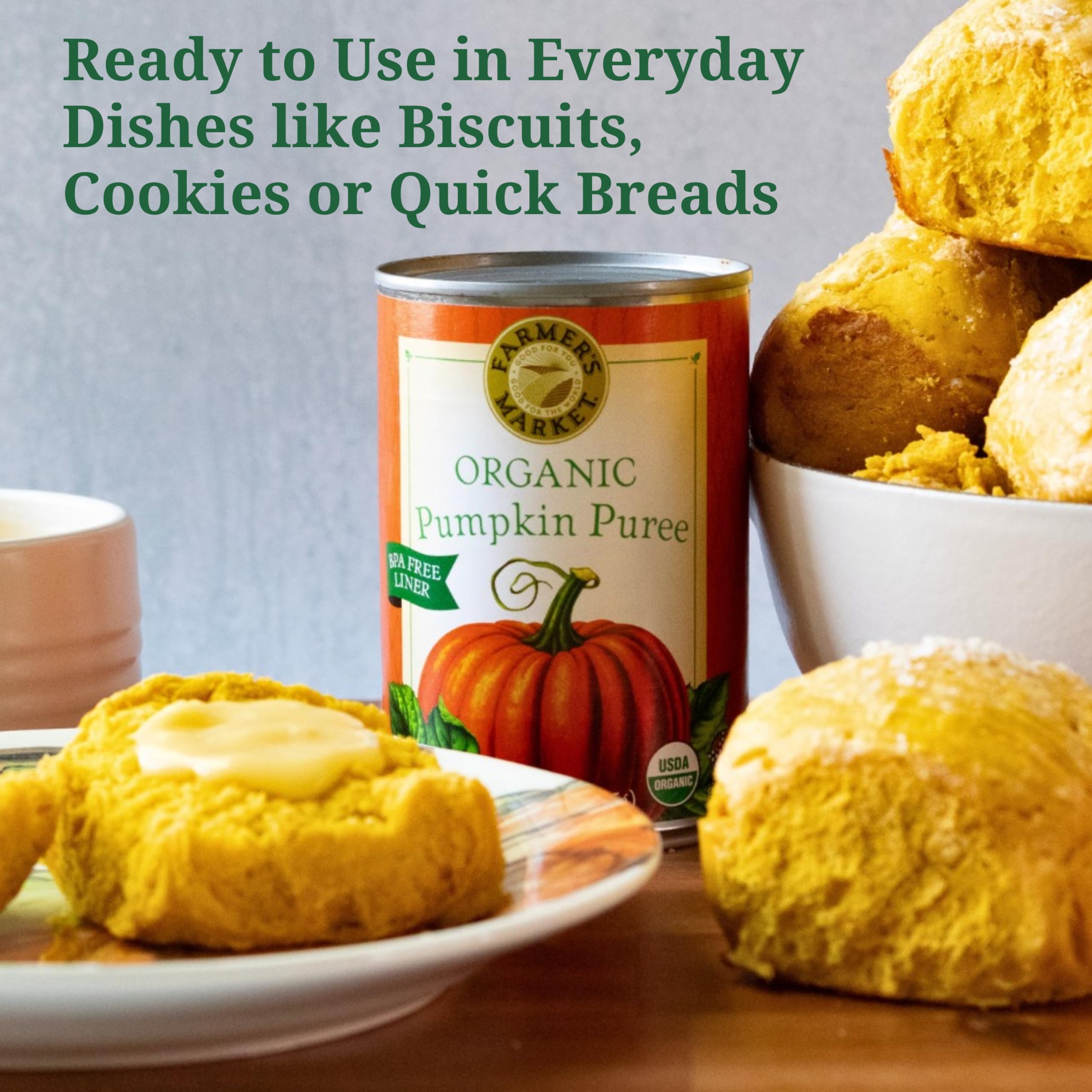 Farmer's Market Organic Pumpkin Puree, 15 Ounce (Pack of 12)