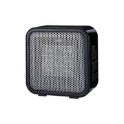 Amazon Basics Ceramic Space Heater, Mini Heater for Office Desk, Portable Tent Heater for Camping (Indoor Use), 500 W, With Tip-Over Protection, Lightweight (1.4 LBS), Black, 5.87”D x 3.15”W x 5.95”H
