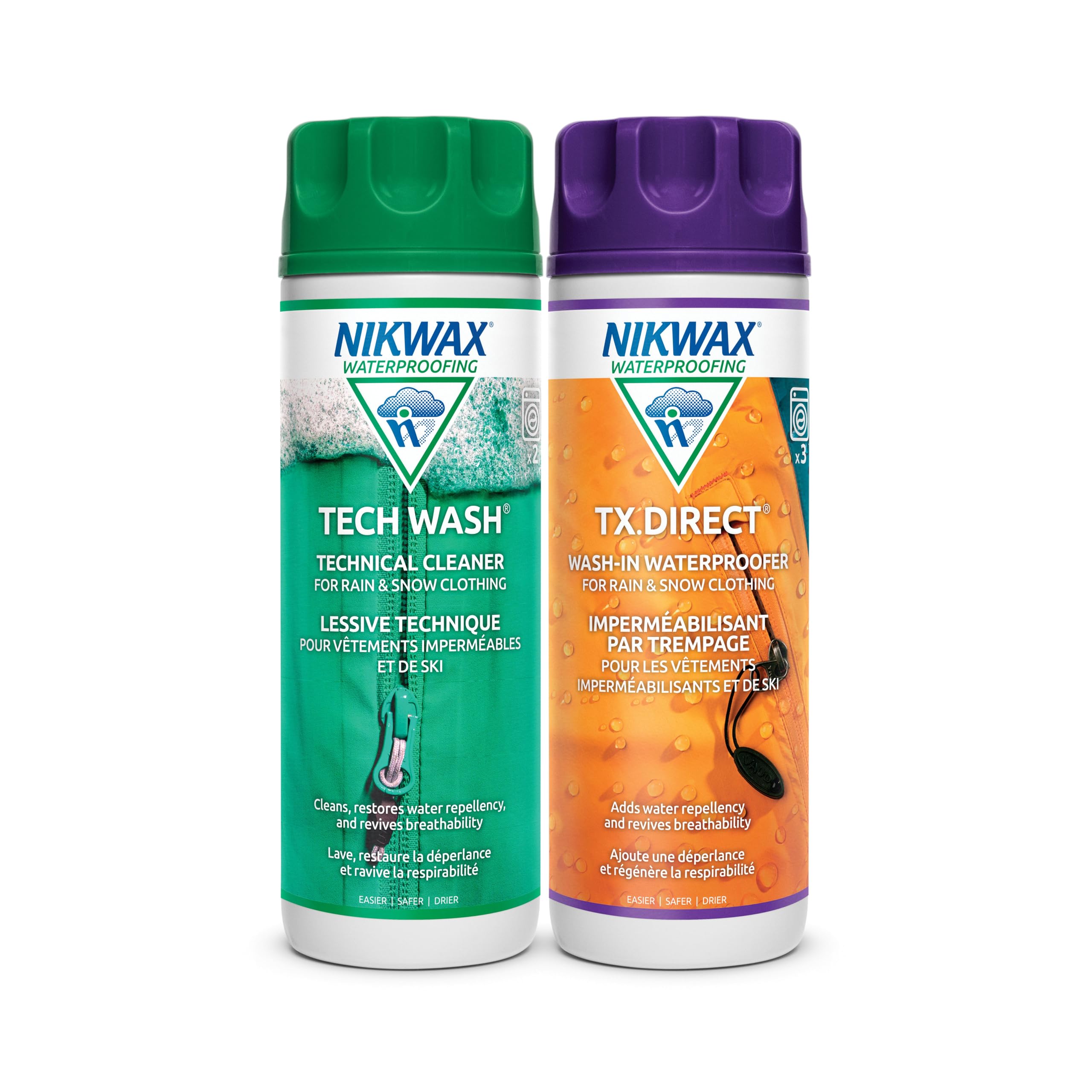 Nikwax Hardshell Cleaning & Waterproofing Duo-Pack, 300ml, Cleans and Restores Water Repellency on Jackets, Rain, Ski, and Snow Gear, Outerwear, Safe for Gore-Tex and DWR