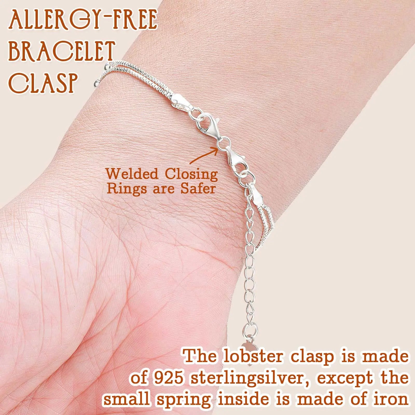 OHINGLT Double Lobster Claw Clasps 925 Sterling Silver Necklace Extender, Double End Design Necklace Clasps and Closures, Bracelet Connector Suitable for Jewelry Making