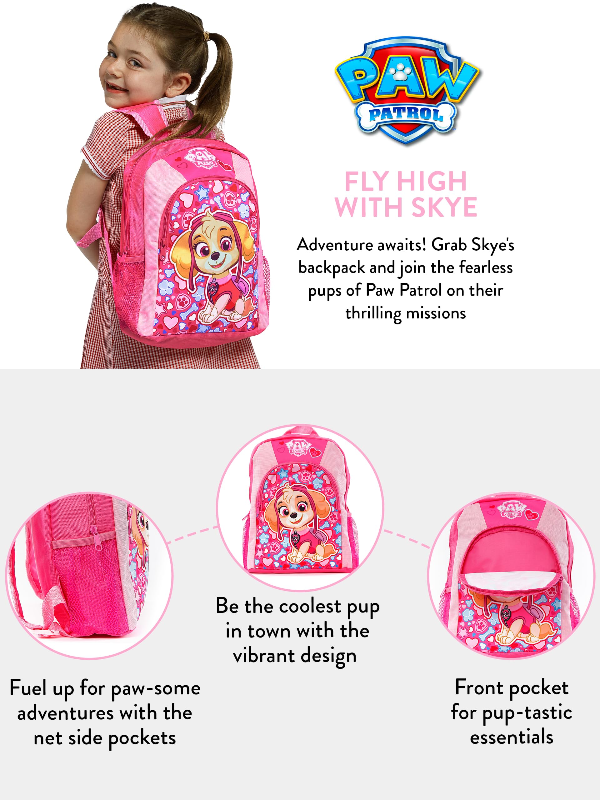 Paw Patrol Skye Backpack | Backpacks for Girls | Kids School Bags