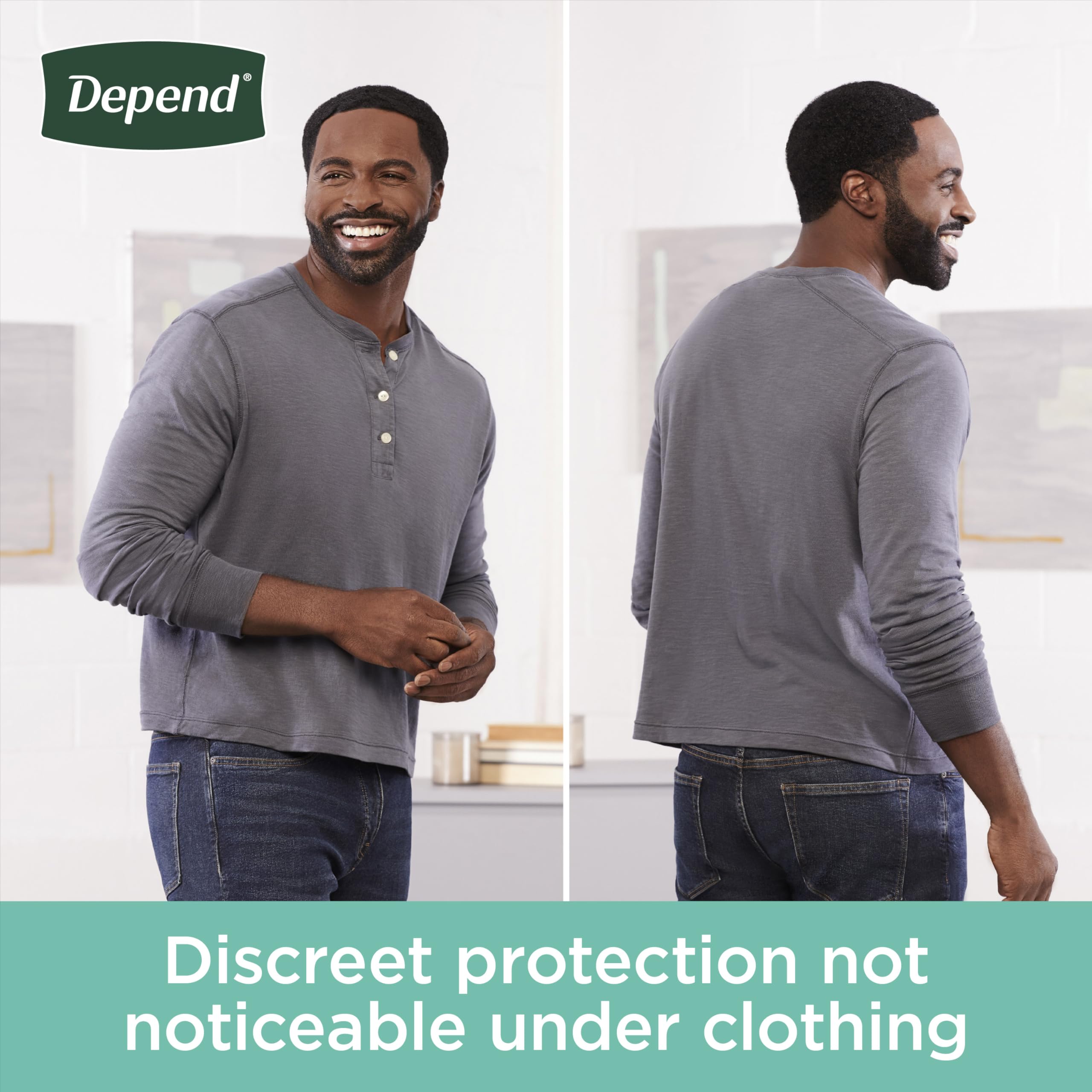 Depend Fresh Protection Adult Incontinence Underwear for Men, Disposable, Maximum, Large, Grey, 28 Count, Packaging May Vary
