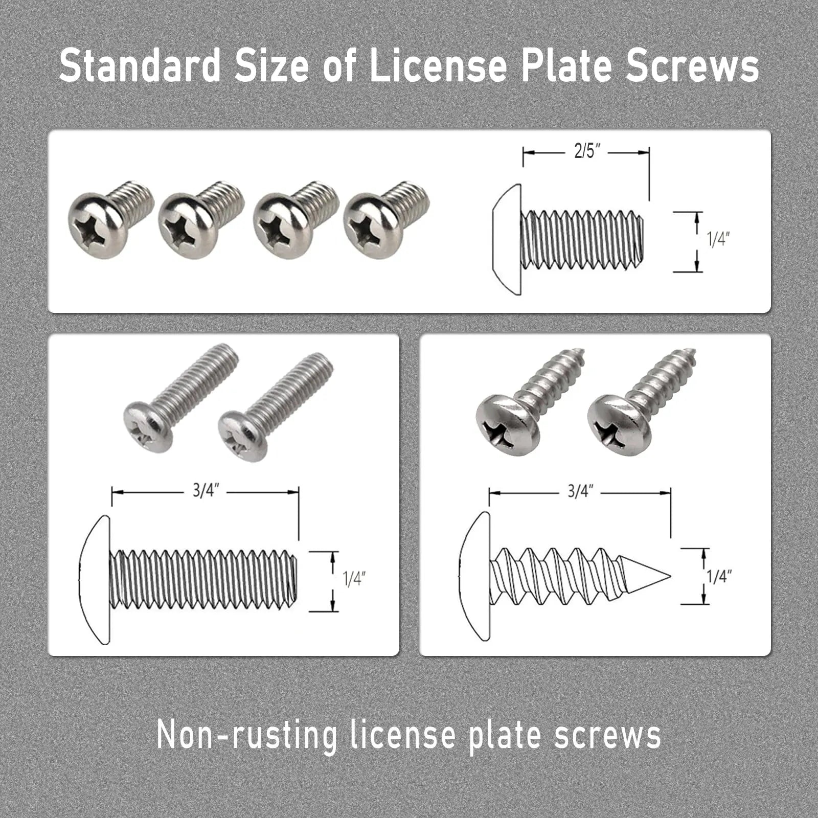 BGGTMO License Plate Bracket Holder- Front License Plate Mounting Kit, Universal Bumper Car Tag Frame Mount Adapter with Stainless Steel Screw Cap, Cable Ties