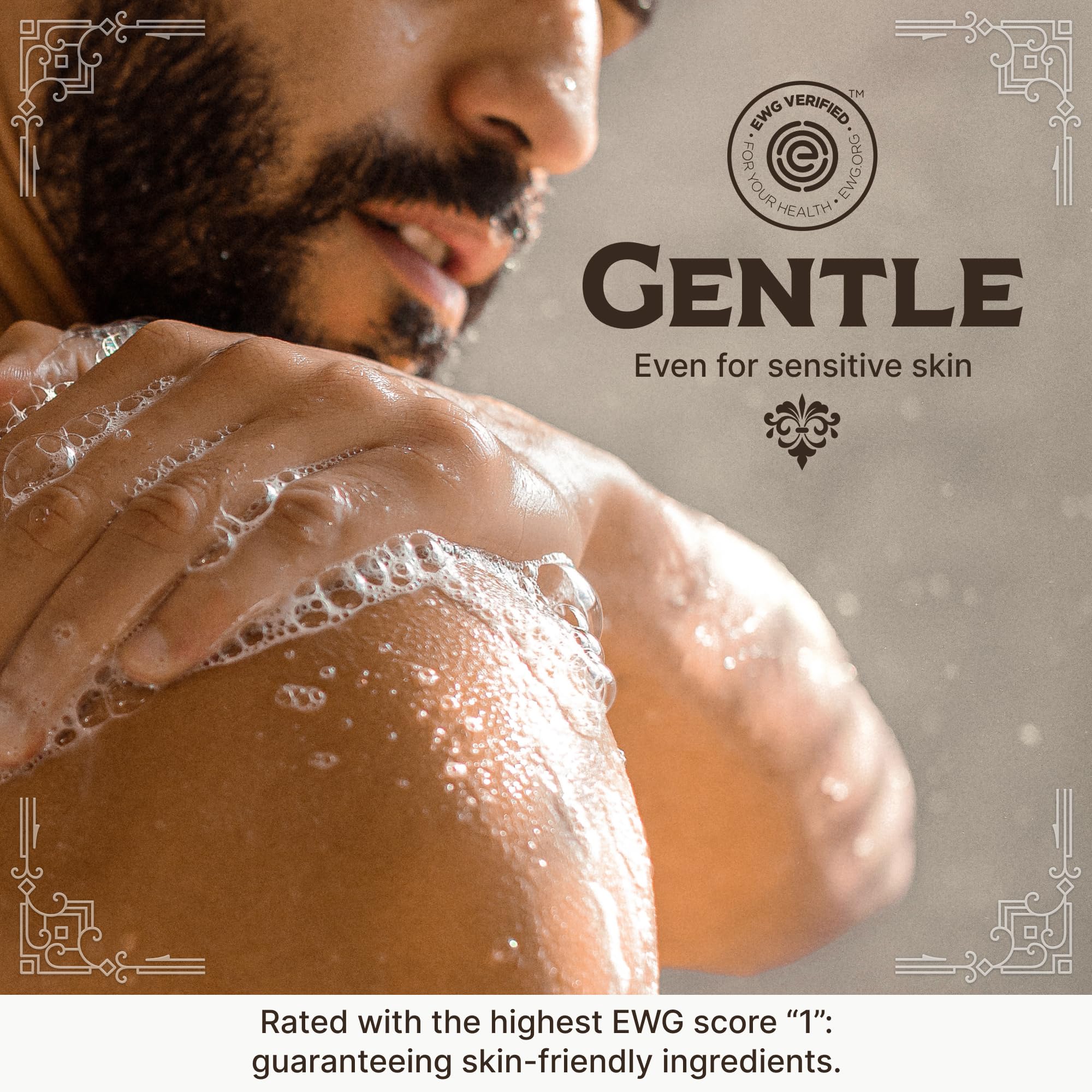 Castile Liquid Body Wash for Sensitive Skin – Natural Shampoo for Men with Olive Oil, Cocoa Butter & Coconut Oil – Tobacco Vanilla by Carolina Castile (Tobacco Vanilla, 32 Fl Oz)
