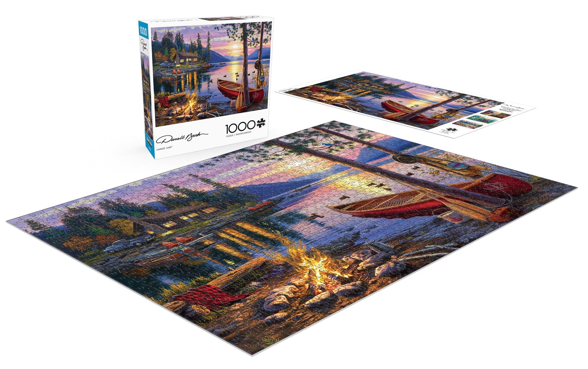 Buffalo Games - Darrell Bush - Canoe Lake - 1000 Piece Jigsaw Puzzle For Adults - Challenging Puzzle Perfect for Game Nights - Finished Size Is 26.75 x 19.75