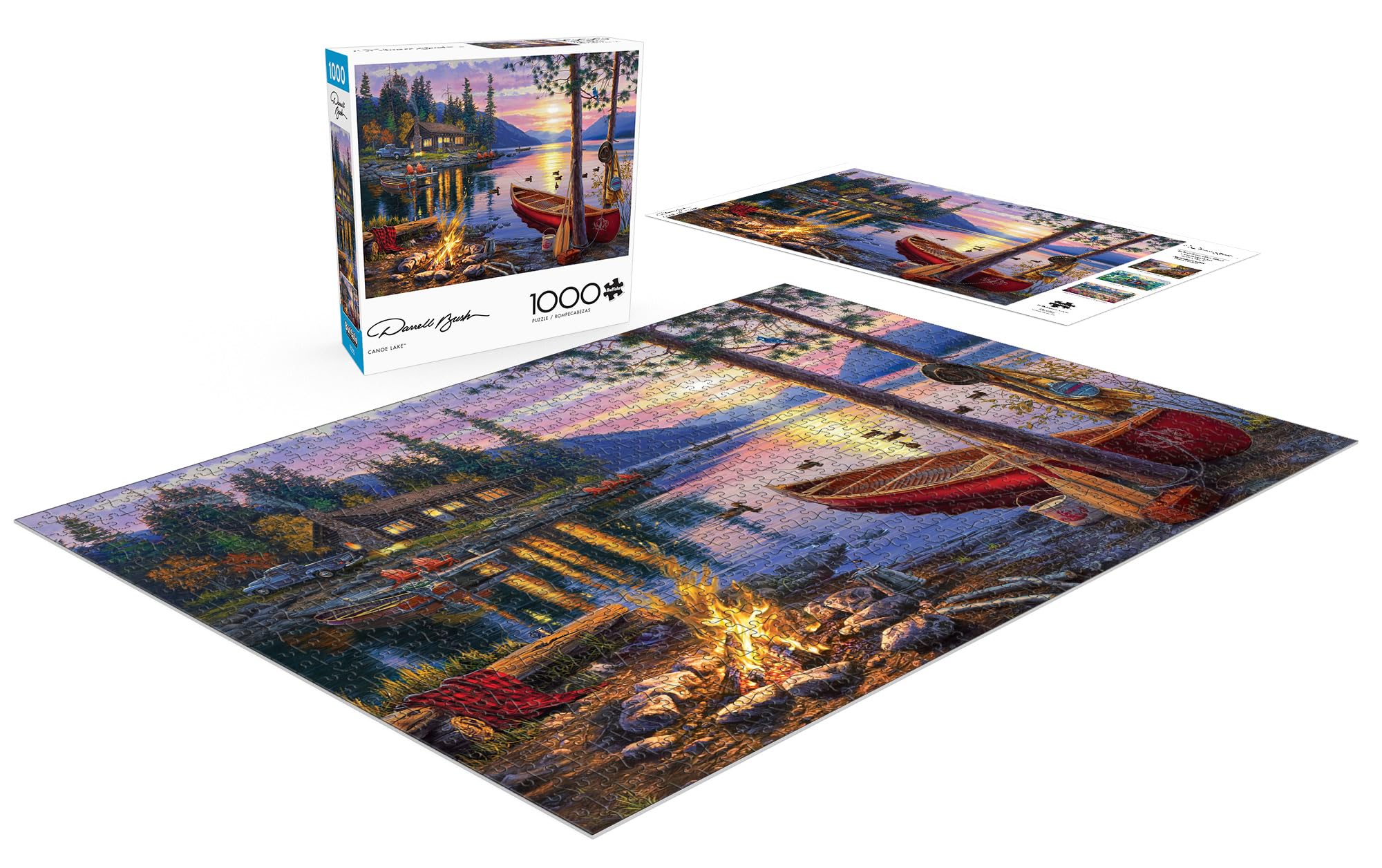 Buffalo Games - Darrell Bush - Canoe Lake - 1000 Piece Jigsaw Puzzle For Adults - Challenging Puzzle Perfect for Game Nights - Finished Size Is 26.75 x 19.75