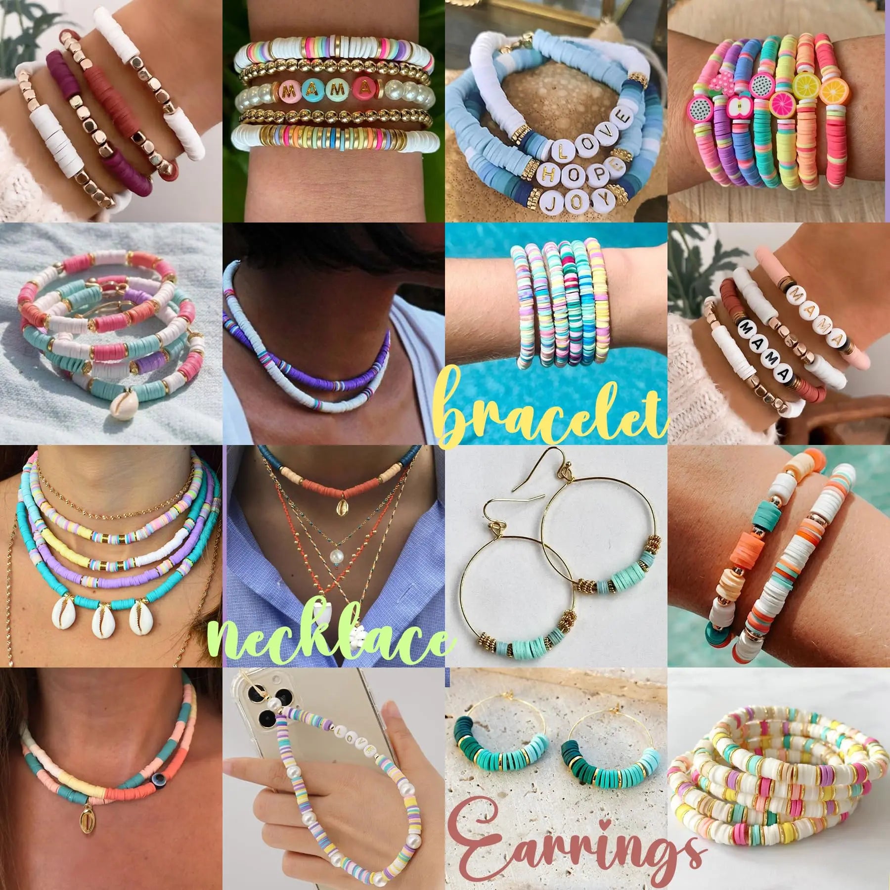 Sunlode 25000Pcs Clay Beads Bracelets Making Kit for Girls, Beads for Bracelets 6 Boxes Bead for Jewelry Making Kit Friendship Bracelet Kit Teen Girl Gifts Trendy Stuff Letter Beads Craft Adult
