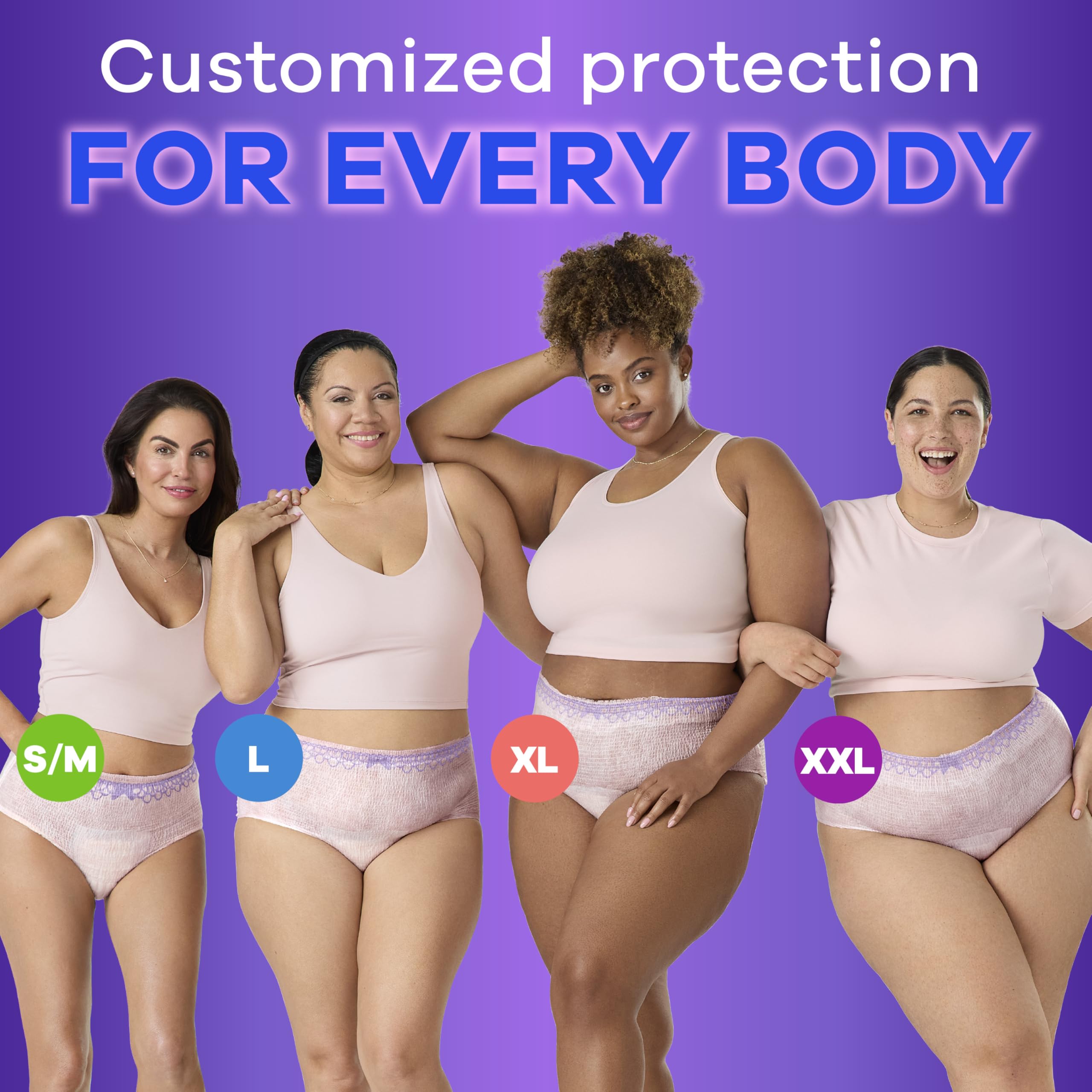Always Discreet Adult Incontinence Underwear for Women and Postpartum Underwear, Extra Large, Up to 100% Bladder Leak Protection, 64 Count (2 Packs of 32)