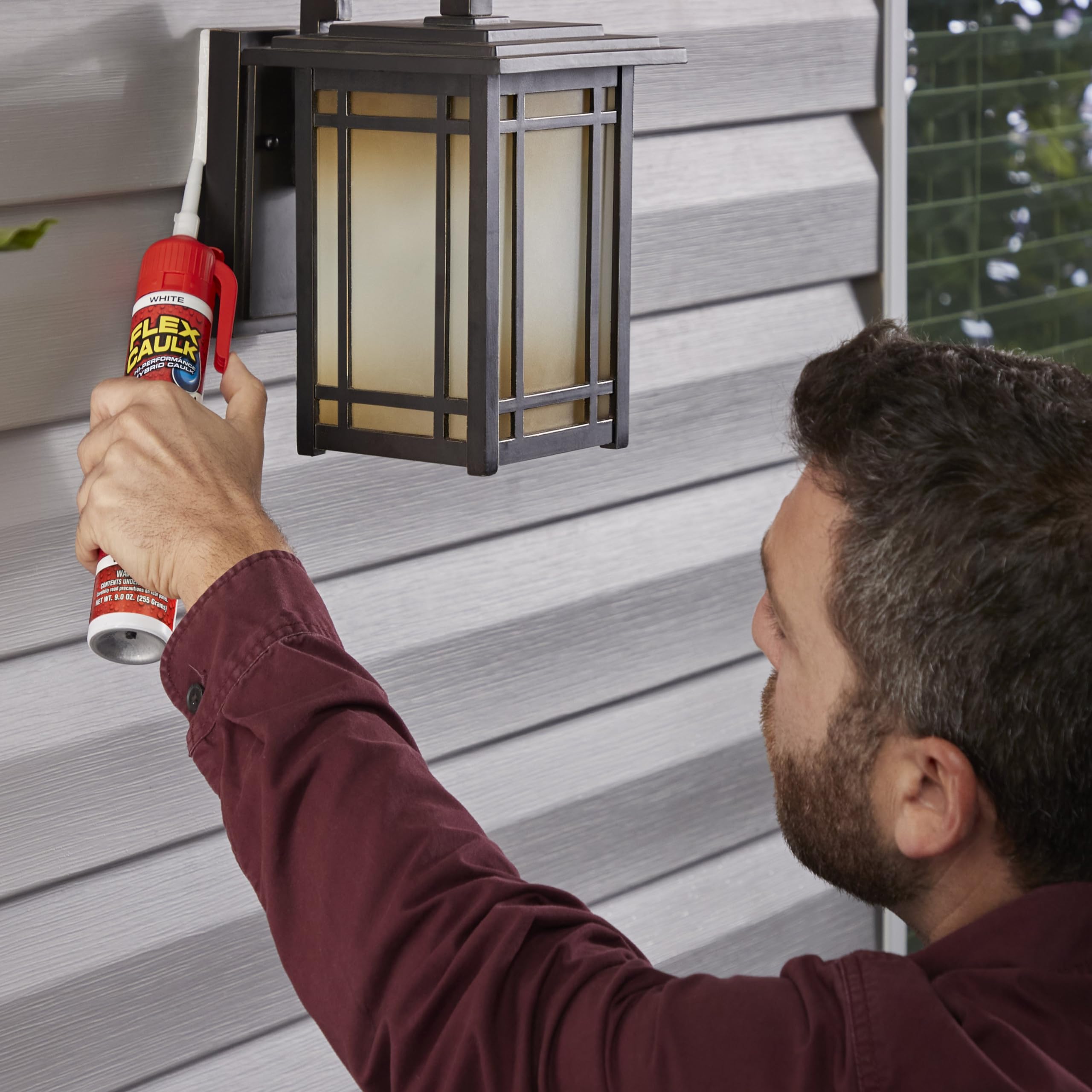 Flex Caulk, Waterproof & Weatherproof Hybrid Polymer Sealant, Strong, Paintable, Indoor, Outdoor, Bath, Shower, Sink, Window, Baseboards, Door, RV, Roof, Wood, Auto & Marine, Clear, 6.6 oz, 1-Pack