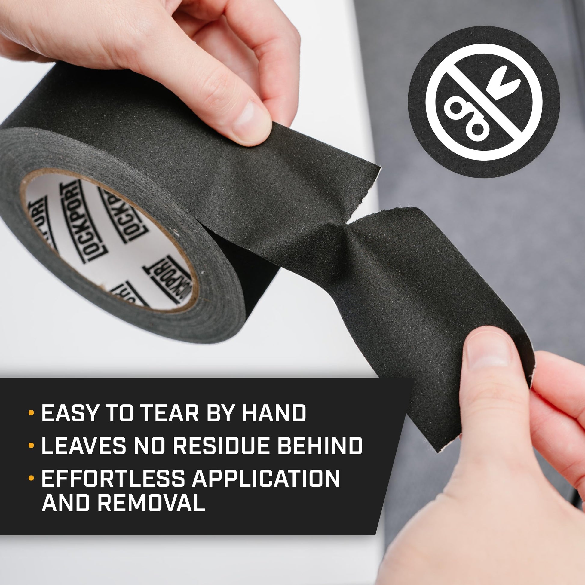 Lockport Black Gaffers Tape 2 inch x 30 Yards - 4 Pack Pro Black Gaff Tape - No Residue, Water Resistant, Non-Reflective, Easy Tear - Multipurpose