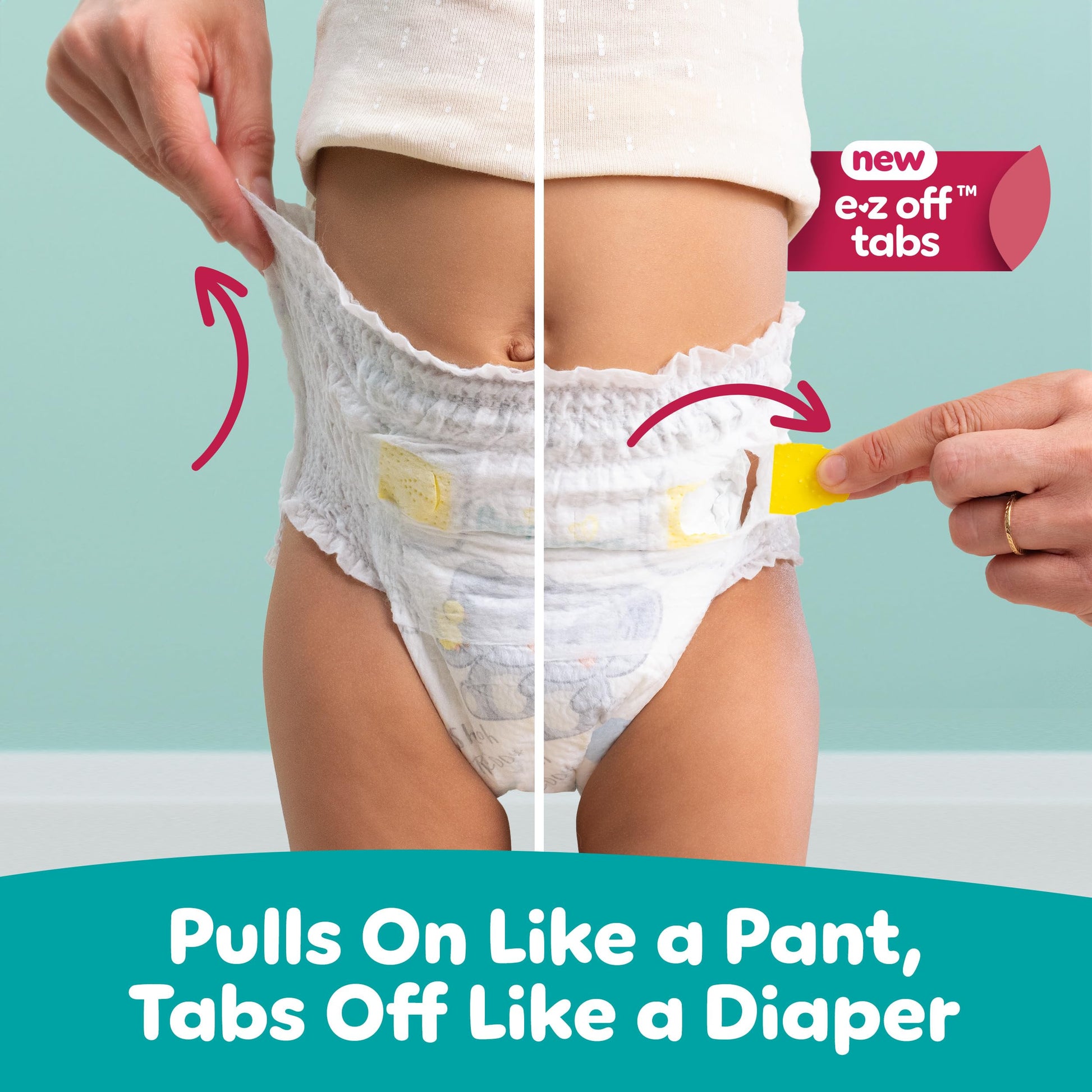 Pampers Diapers - Swaddlers 360° - Size 5, 17 Count, up to 100% Leakproof Comfy Dry Fit, Designed for Easy Changes, Pull On Baby Diaper
