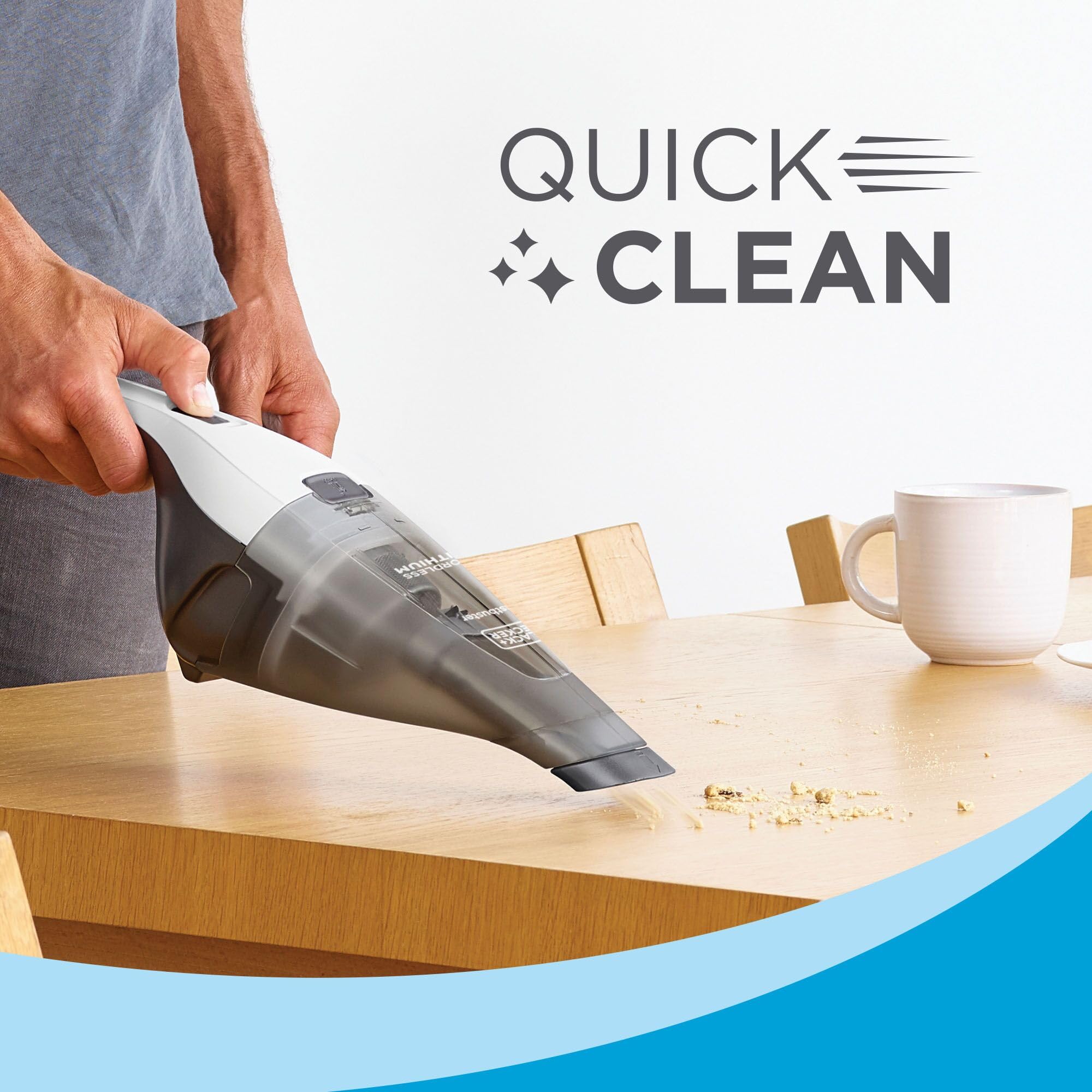 BLACK+DECKER dustbuster QuickClean Cordless Handheld Vacuum, Car Vacuum Portable (HNVC215B10)