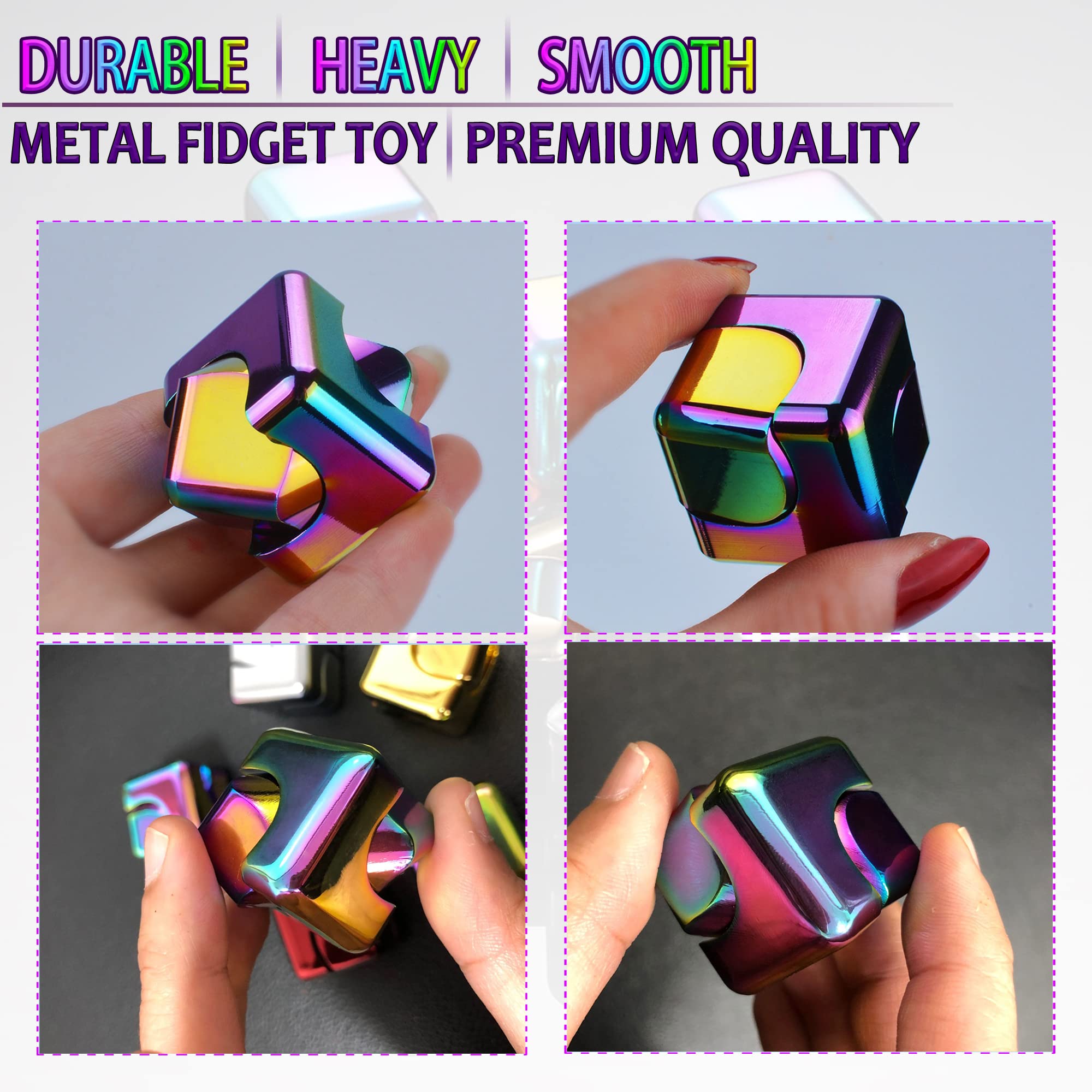 Fidget Spinner Toys Cube Adults, Easter Basket Stuffers for Teens Metal Cool Stuff Desk Gadgets Office Toys Small Anxiety Figette Sensory Toy ADHD Tool Fingears Figet Stress Valentine Gift for Boys