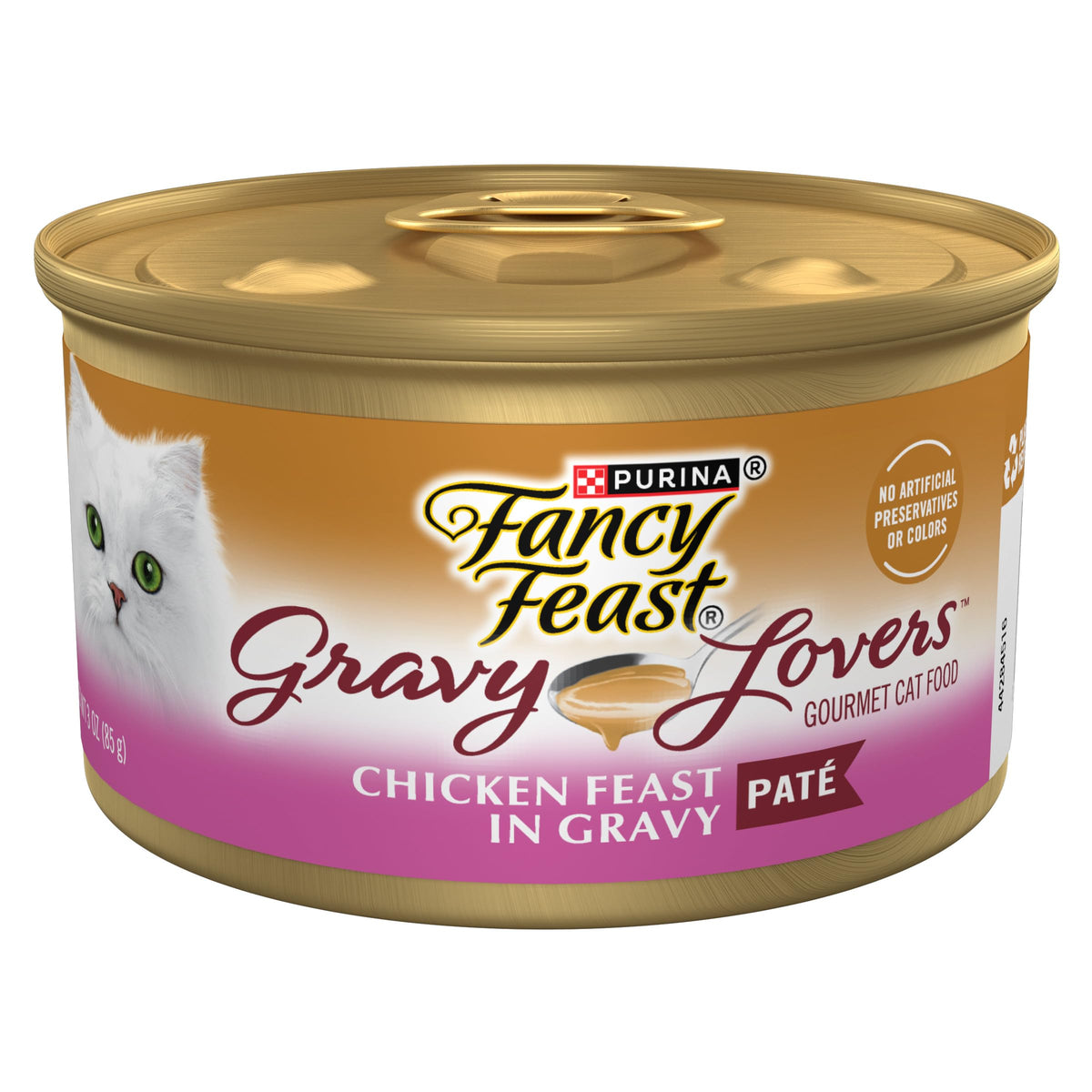 Purina Fancy Feast Gravy Lovers Hühner-Pastete in Soße, Nassfutter für Katzen – (24er-Pack) 85-g-Dosen