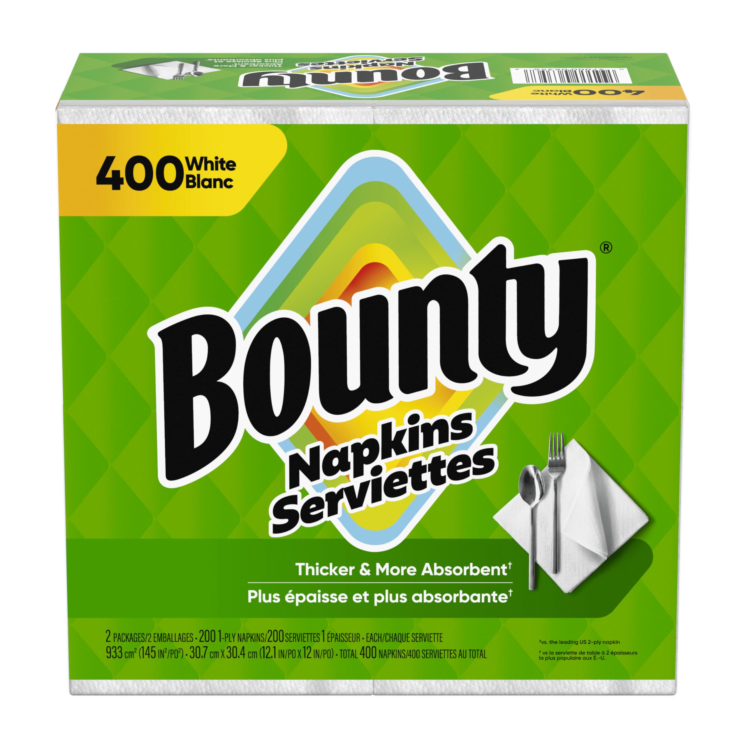 Bounty Paper Napkins, White, 400 Count