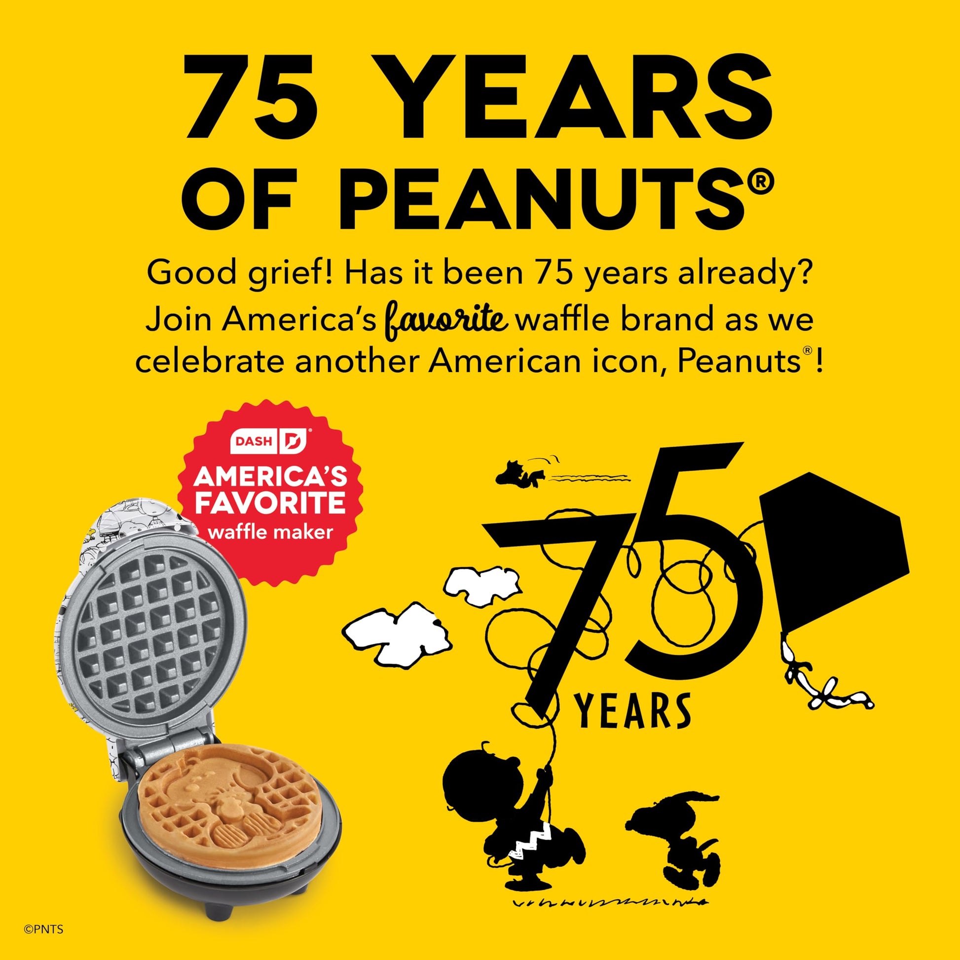 Peanuts x Dash Mini Waffle Maker