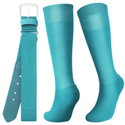 Zhanmai Baseball Belt and Socks Combo Adjustable Softball Socks and Elastic Waist Belt for Youth Boys Girls, Adult(Teal,Youth)
