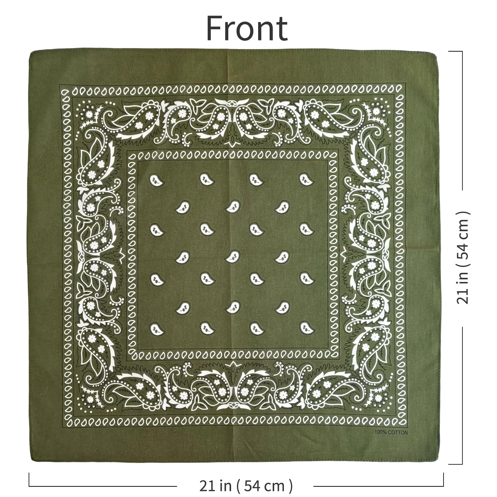 APIGANIZ 100% Cotton Bandanas, 21 x 21 inches, Set of 6 (Basic - Dark Colors)