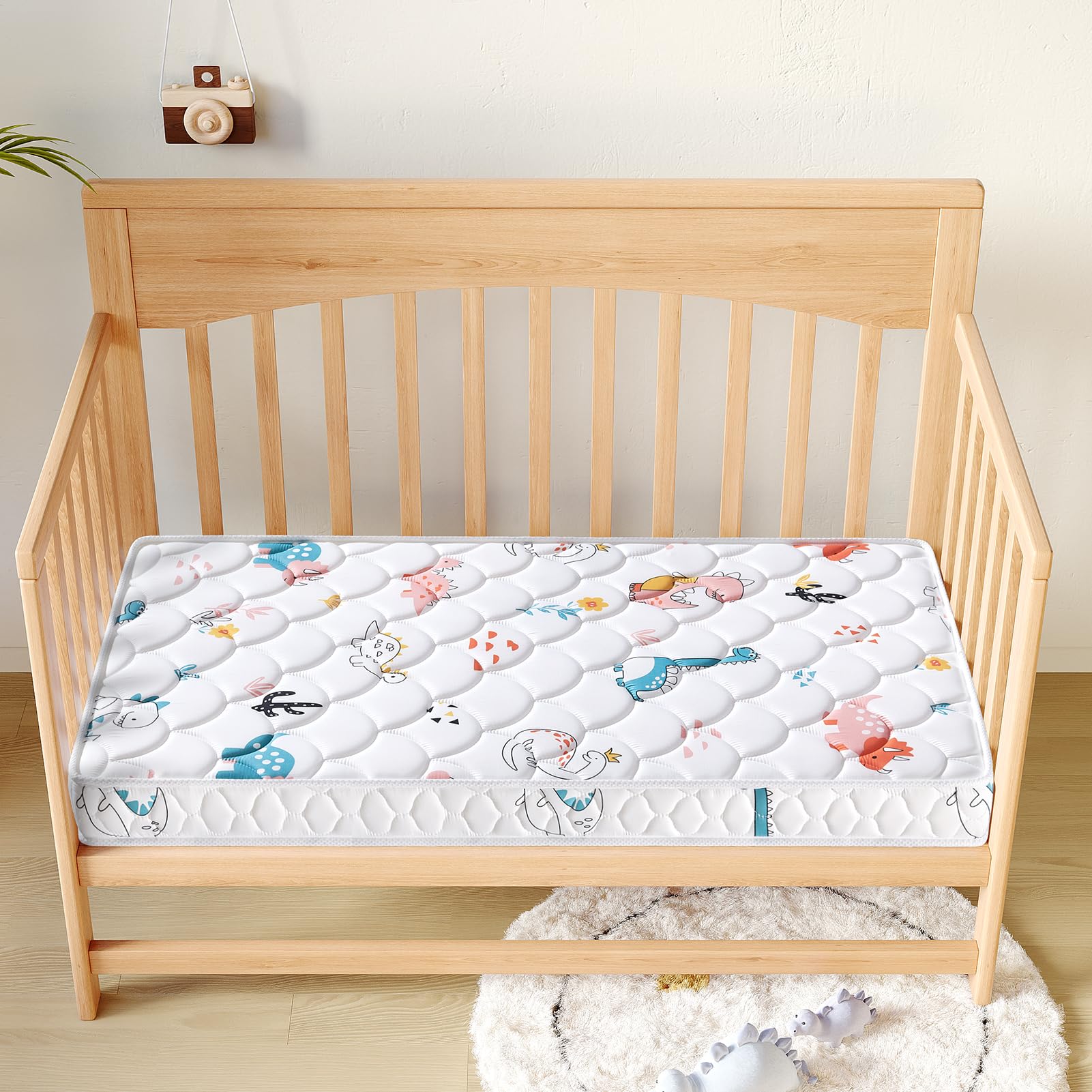 Letmxiu Premium 5" Crib Mattress and Toddler Mattress, Dual-Sided and Firm, Hypoallergenic Crib Mattress, Fits Standard Crib and Toddler Bed