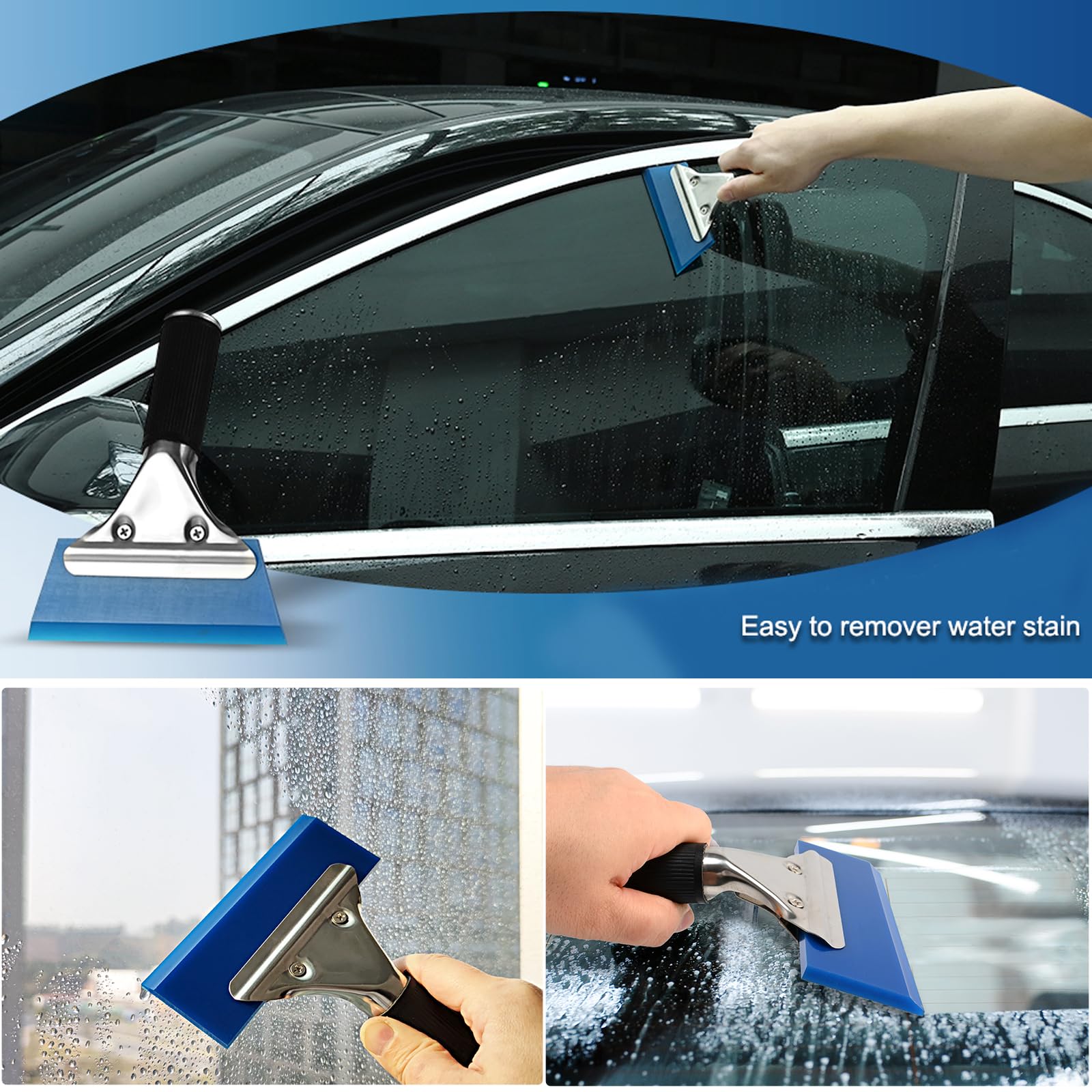 EHDIS Vinyl Wrap Tool Window Tint Kit 7 Pieces Vehicle Tinting Tools Car Glass Protective Film Wrapping Installation Set Included Vinyl Scraper, Window Rubber Squeegee,Cutting Knife with Blades