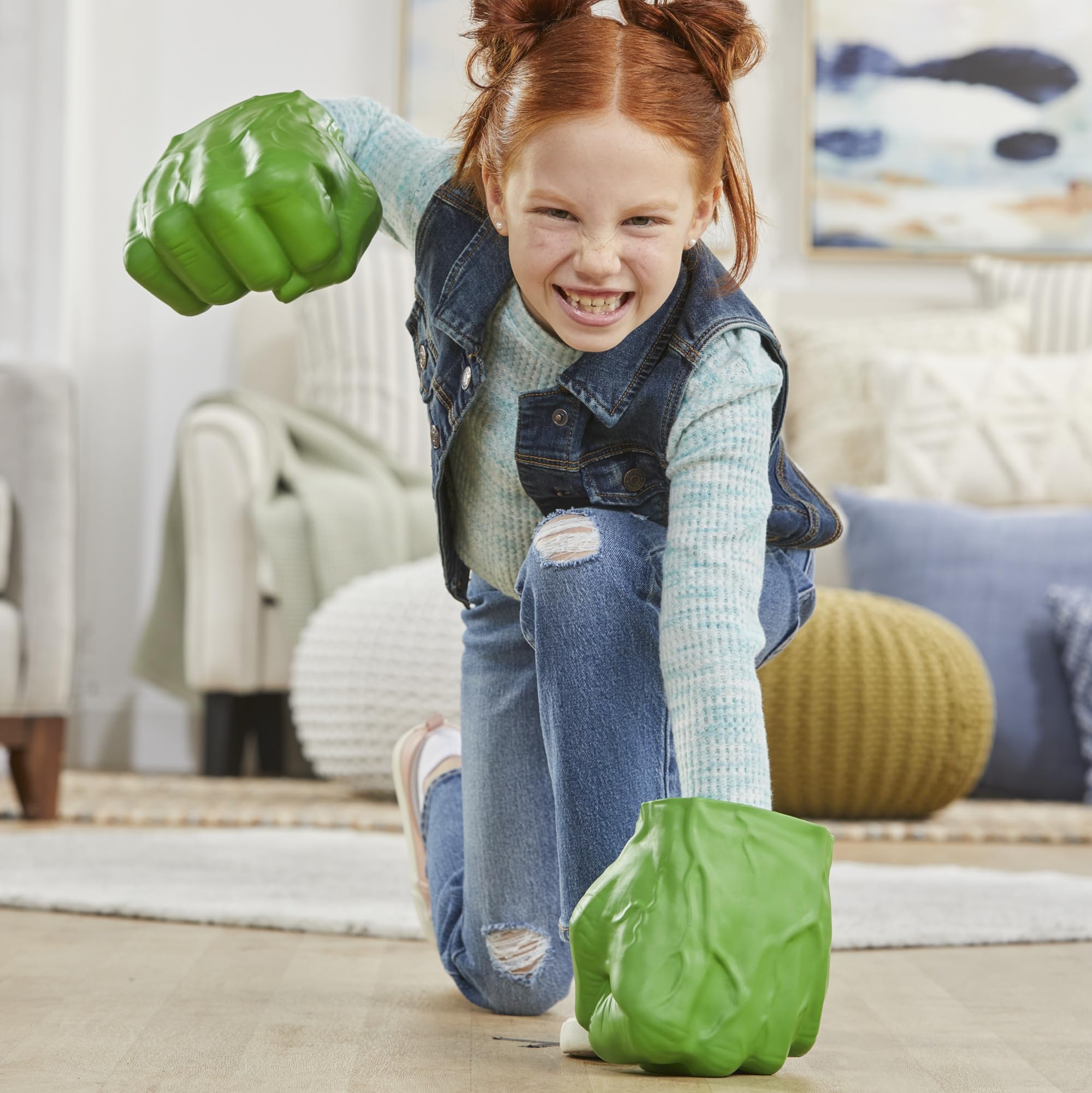Marvel Hulk Gamma Smash Fists, Soft Foam Role Play Toy, Avengers Super Hero Toys for Kids Ages 5 and Up