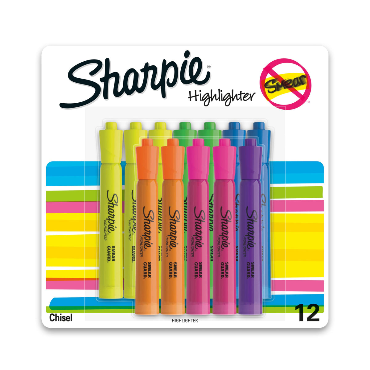 Sharpie Tank Style Highlighters Chisel Tip Fluorescent Highlighter Marker Set Office And Teacher Supplies Assorted 12 Count