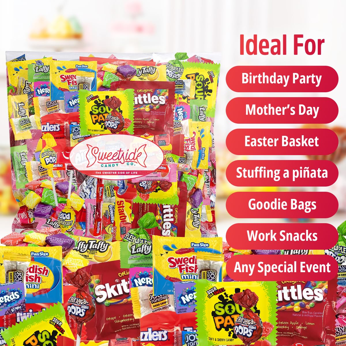 Bulk Candy Individually Wrapped - Parade Kid’s Dream, 5lb of Individually Wrapped Party Candy Variety Mix Bag, Kid’s Favorite Sweets Giant Bag Assorted Classic Candies for Pinata Filler, Goodie Bag