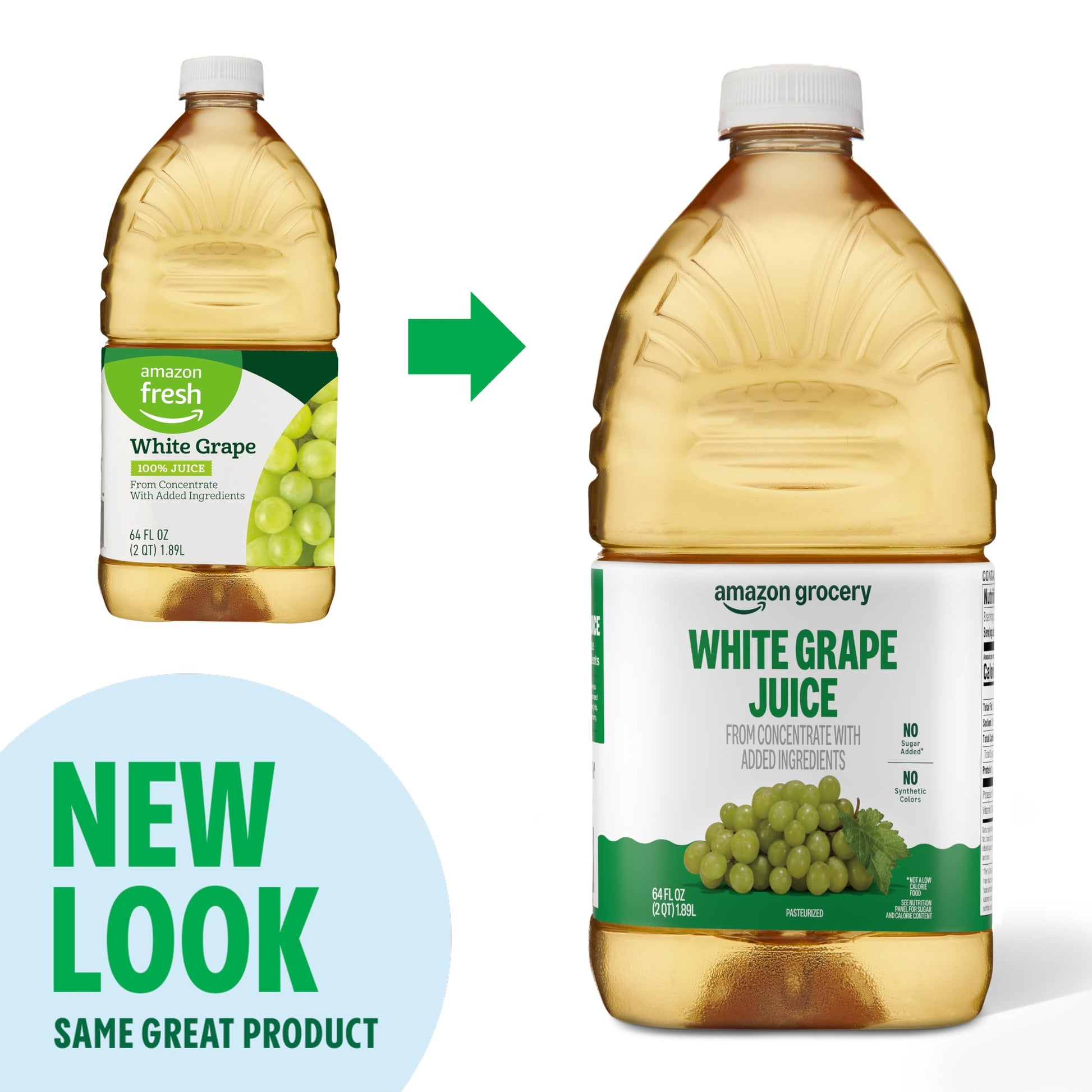 Amazon Grocery, White Grape Juice, 64 Fl Oz (Previously Amazon Fresh, Packaging May Vary)