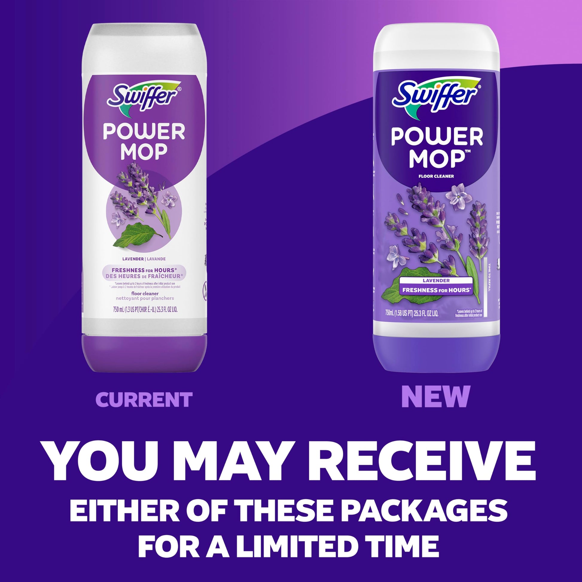 Swiffer PowerMop Floor Cleaning Solution with Lavender Scent, Triple Pack
