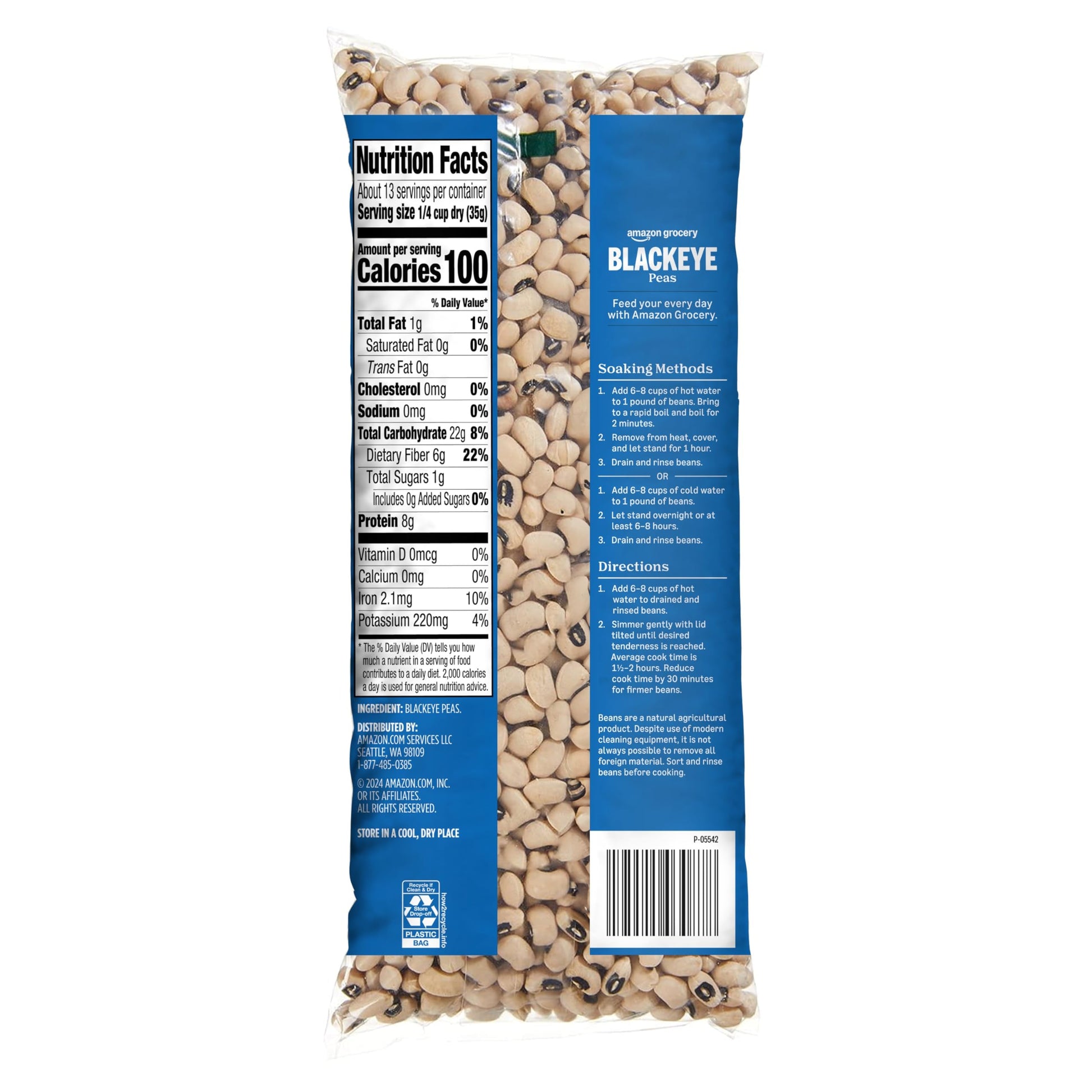 Amazon Grocery, Blackeye Peas, 16 Oz (Previously Amazon Fresh, Packaging May Vary)