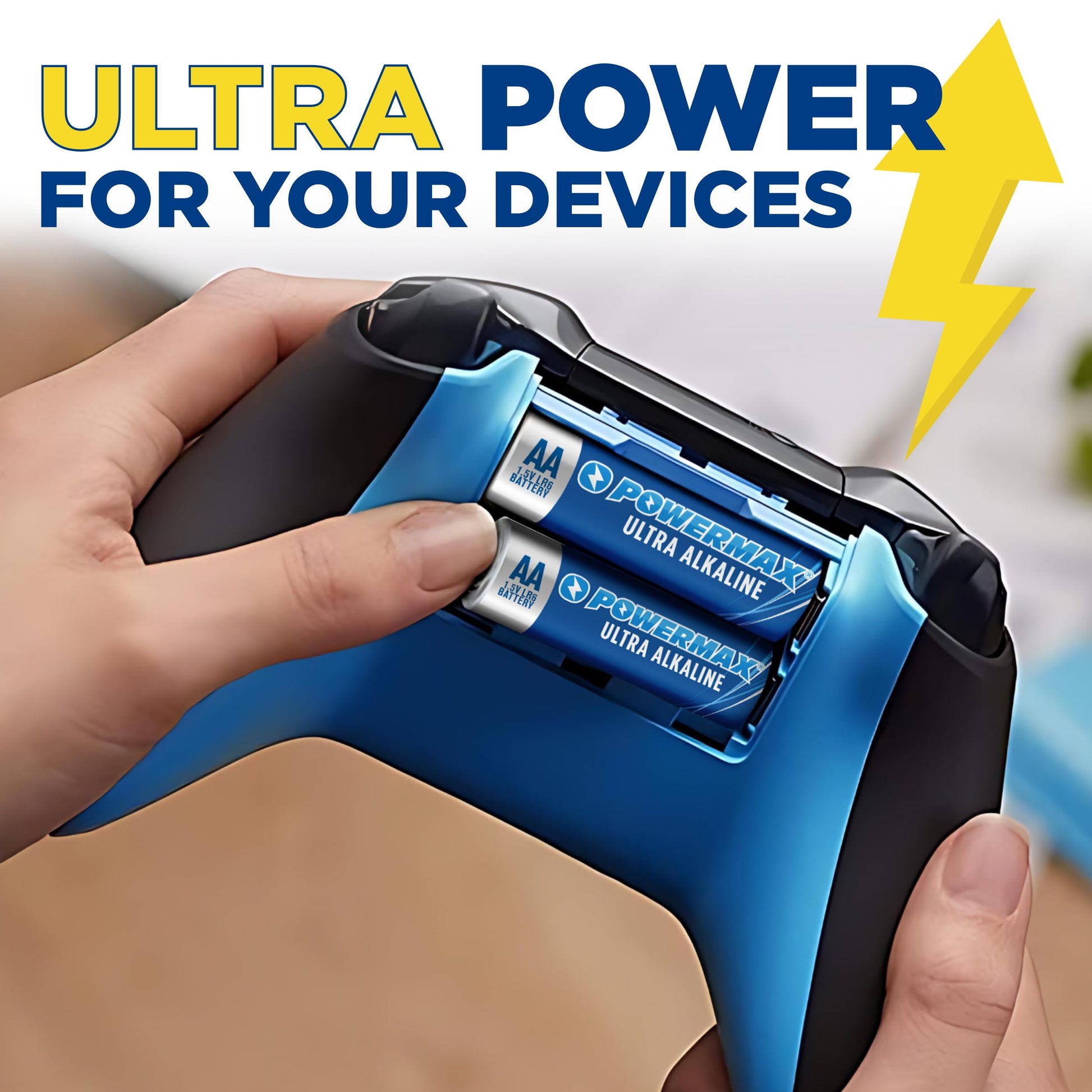 Powermax 24-Count Double AA Batteries, Ultra Long Lasting Alkaline Battery for Home and Office, 10-Year Shelf Life, Reclosable Packaging