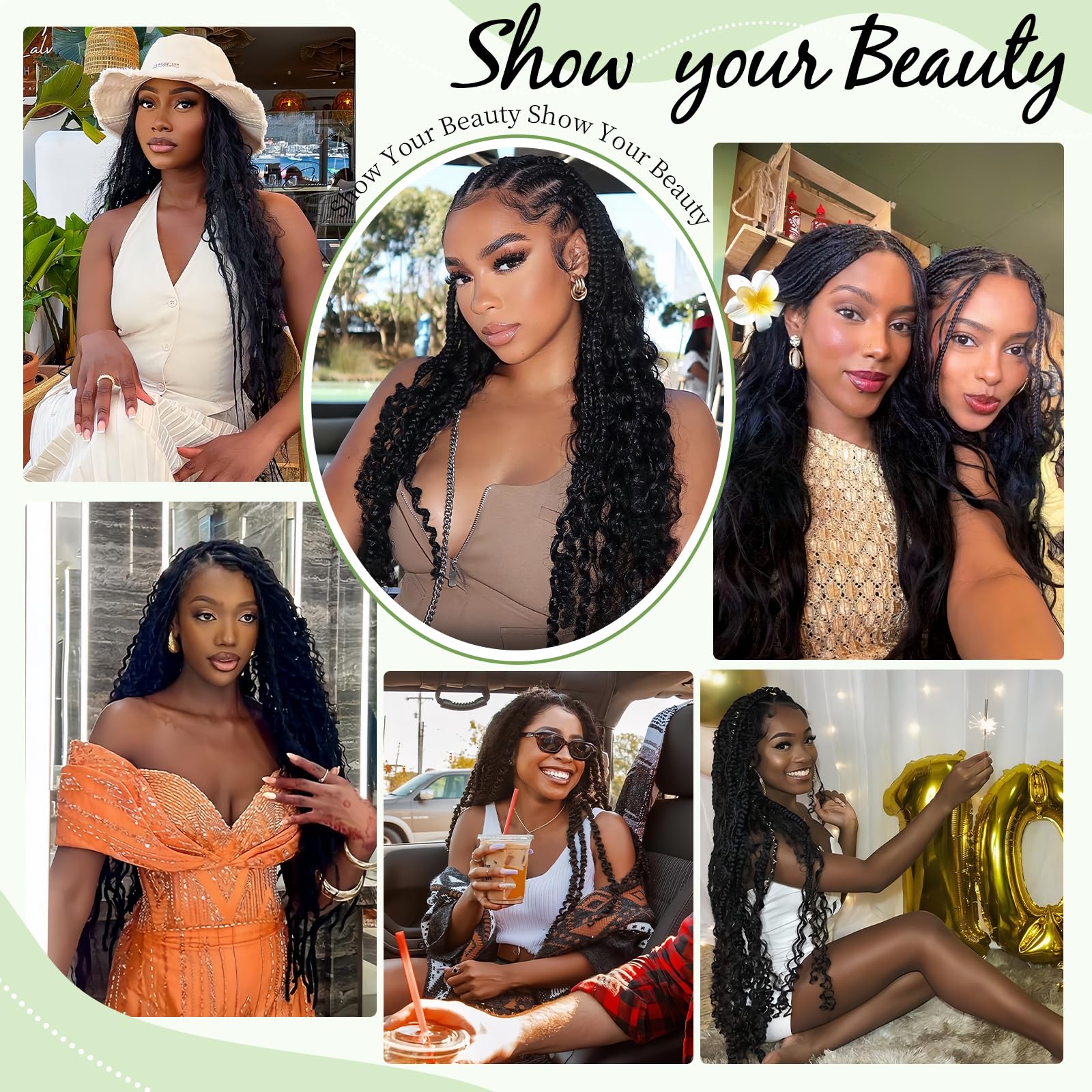 Human Braiding Hair for Boho Braids 120g 20 Inch 12A Deep Water Wave Bulk Human Hair Knotless Boho Braiding Curly 100% Virgin No Weft Extensions Bohemian Braids 3 Bundles/Pack Natural Color