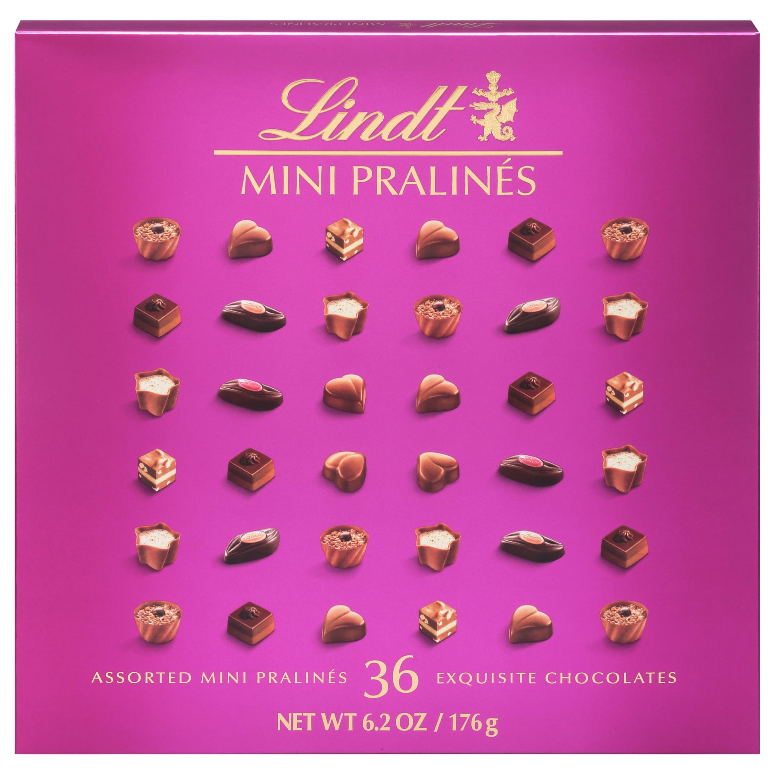 Lindt Mini Pralines, Assorted Chocolate Pralines with Premium Filling, Perfect for Mother’s Day Gifting, 6.2 oz Box