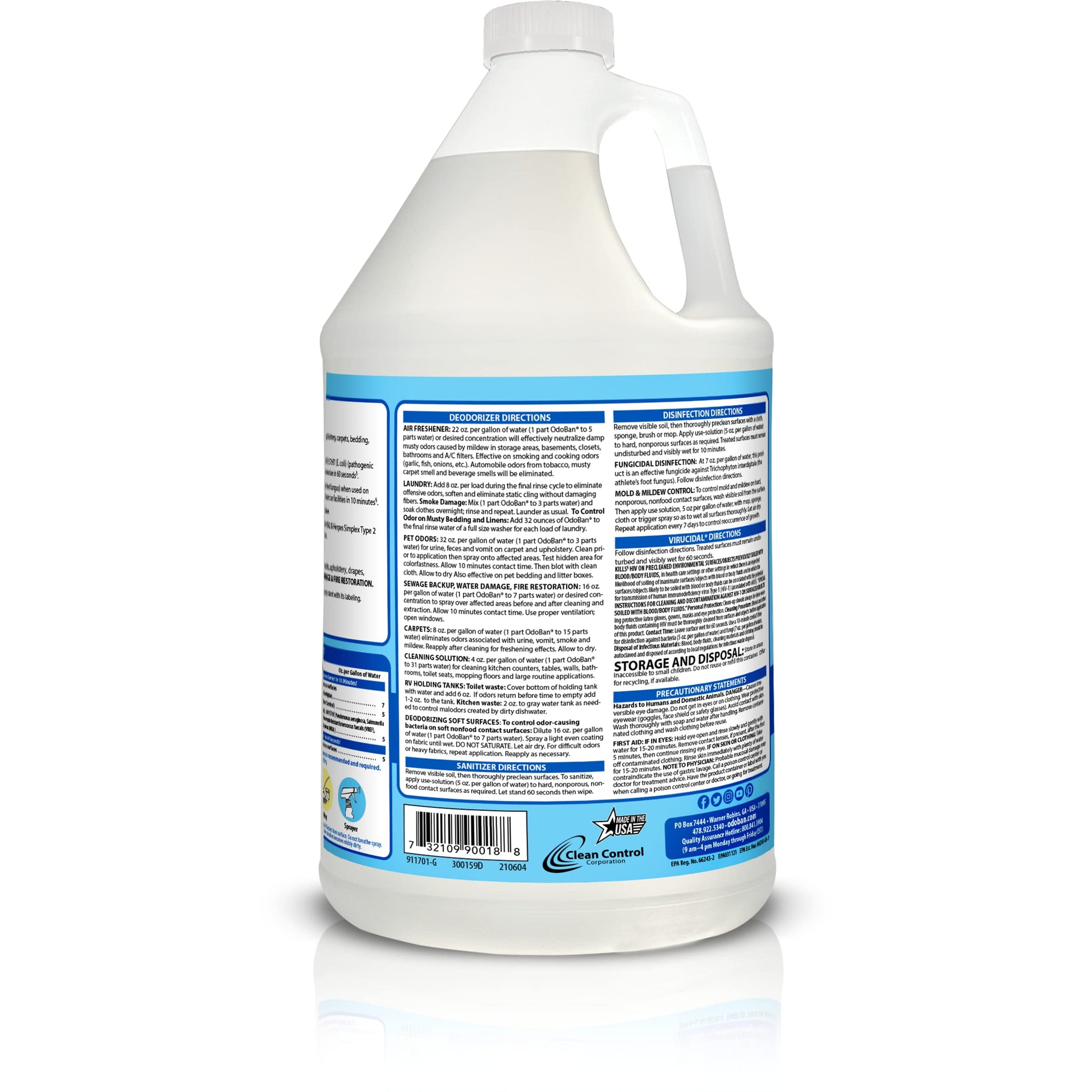 OdoBan Disinfectant Concentrate and Odor Eliminator, 1 Gallon, Fresh Linen Scent
