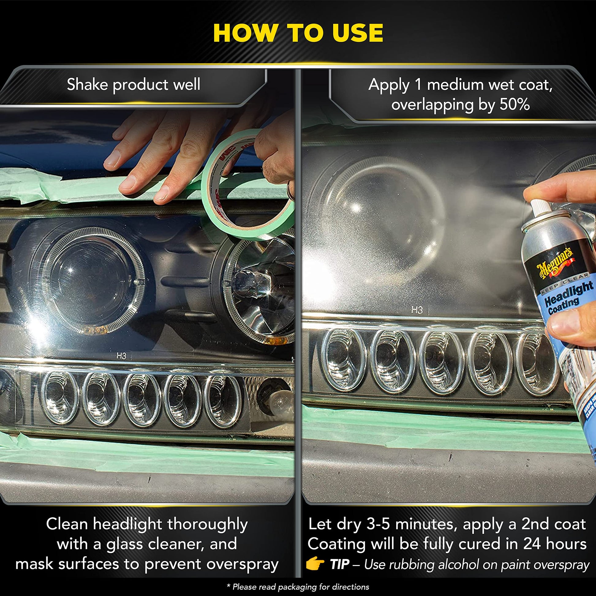 Meguiar's Keep Clear Headlight Coating, Maintain Like-New Clarity of Your Headlights with an Easy-to-Use Formula and UV Protection that Lasts All Year Long, 4 Ounce Aerosol