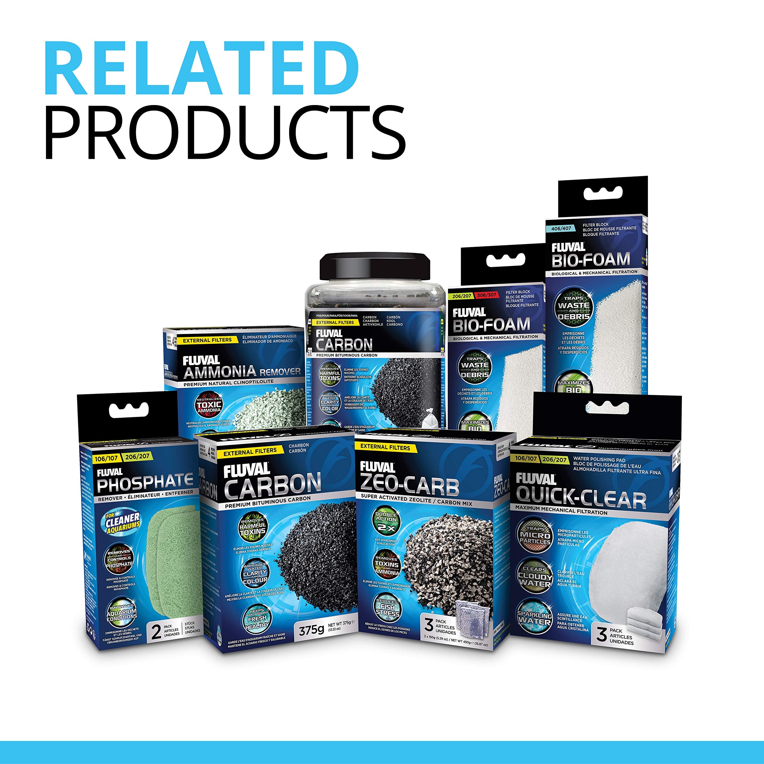 Fluval Carbon Filter Media for Aquariums, Premium Bituminous Carbon Inserts, 100-gram Nylon Bags, 3 Count (Pack of 1), A1440