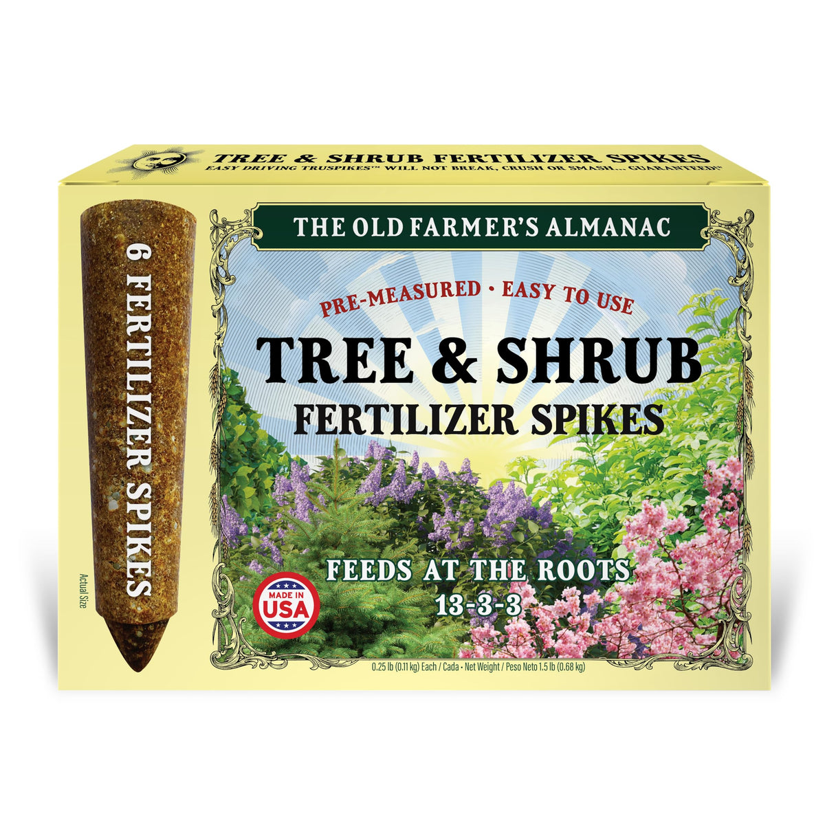 The Old Farmer's Almanac Dünger-Spieße für Bäume & Sträucher (Schachtel mit 6 Spießen – 0,68 kg)