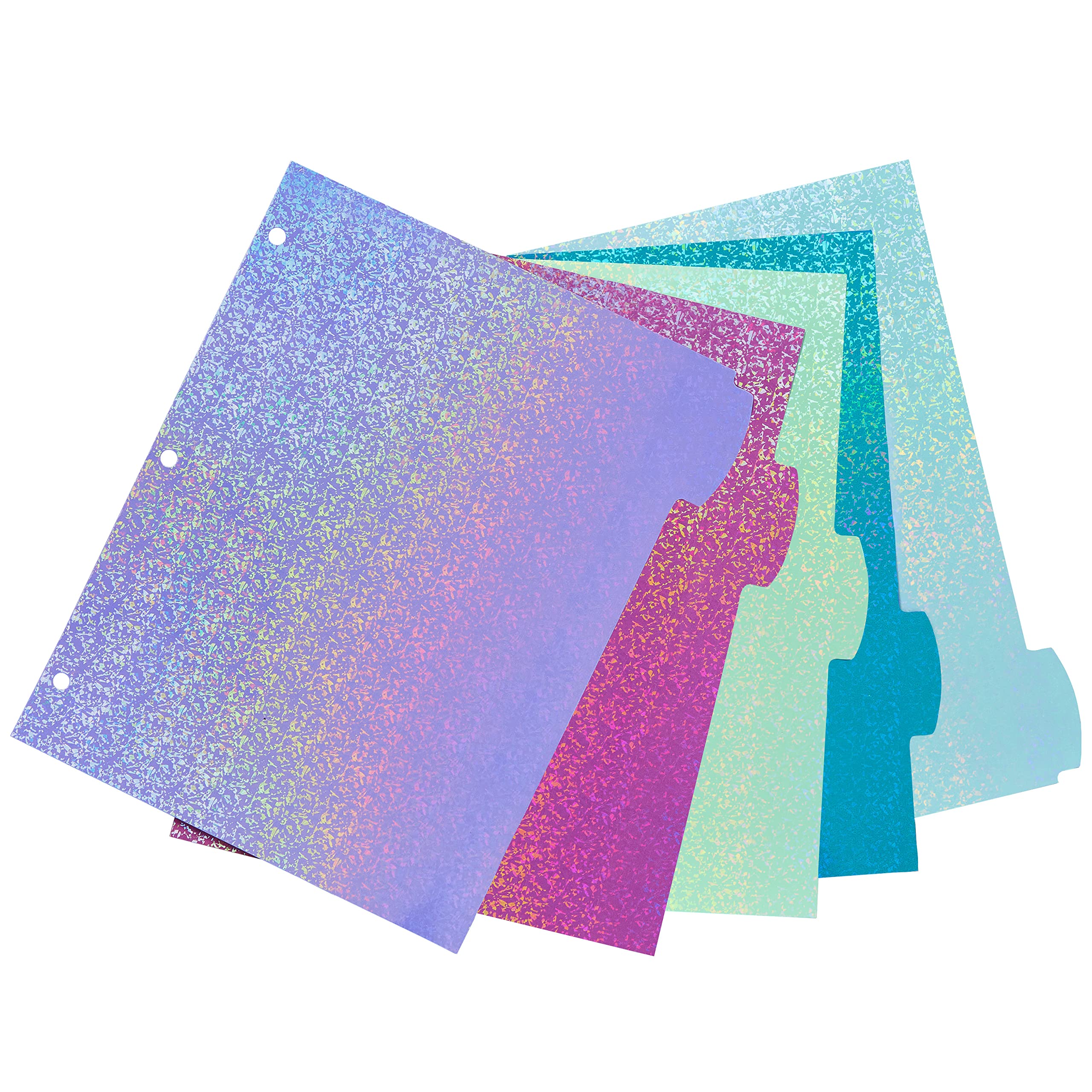 Avery Luxe Collection Holographic Big Tab Fashion Dividers for 3 Ring Binders, 5 Tab Set, Confetti Pattern, 1 Set (24929)