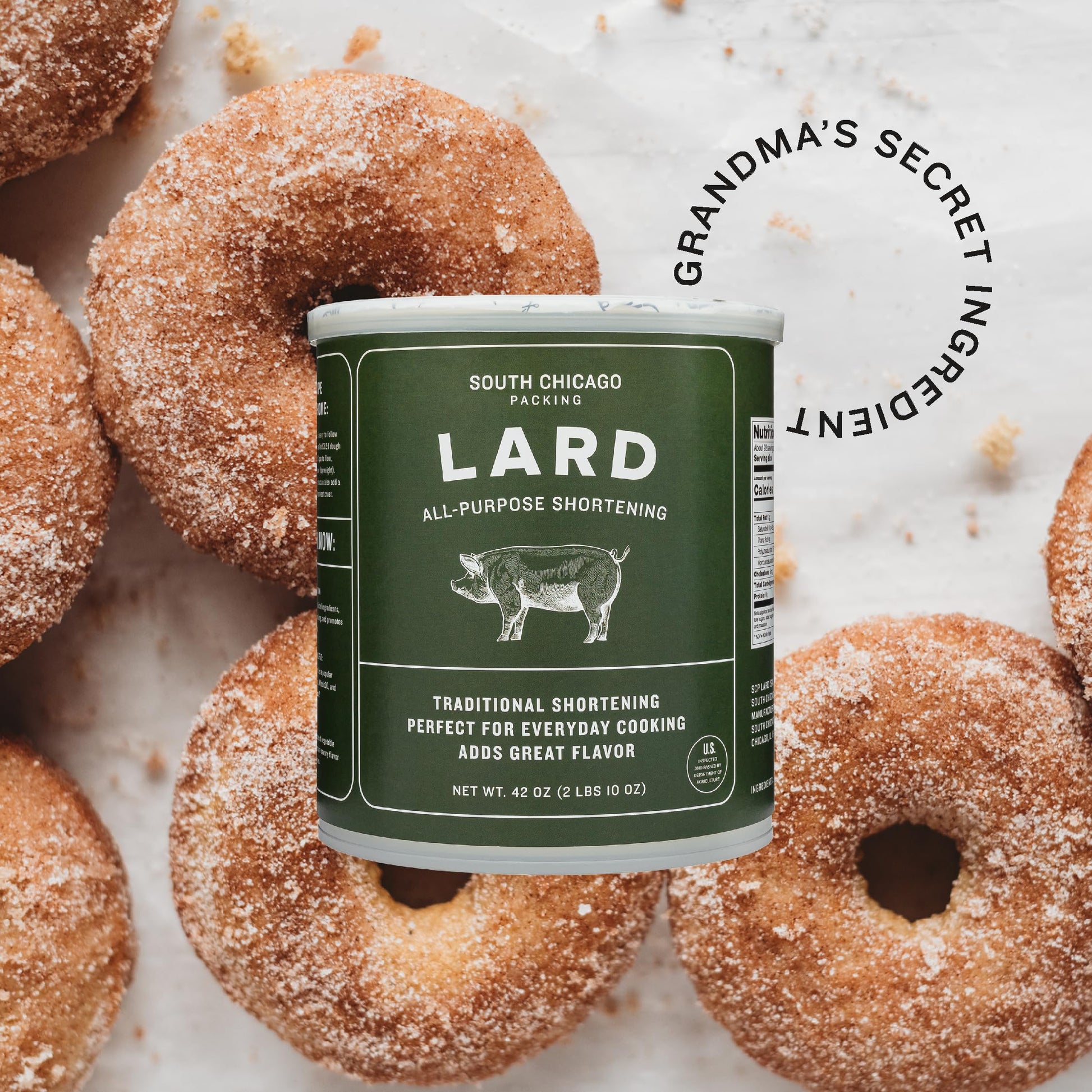 South Chicago Packing Traditonal LARD Shortening, 42 Ounces, Specialty Baking Shortening and Cooking Fat