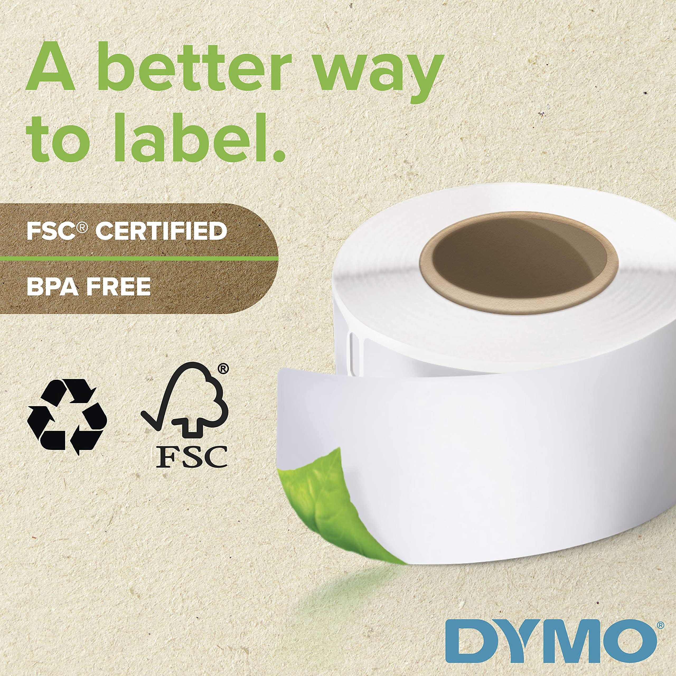 DYMO Authentic LW Mailing Address Labels for LabelWriter Label Printers, (1-1/8" x 3-1/2"), 3 Rolls of 350 (1050 Total)