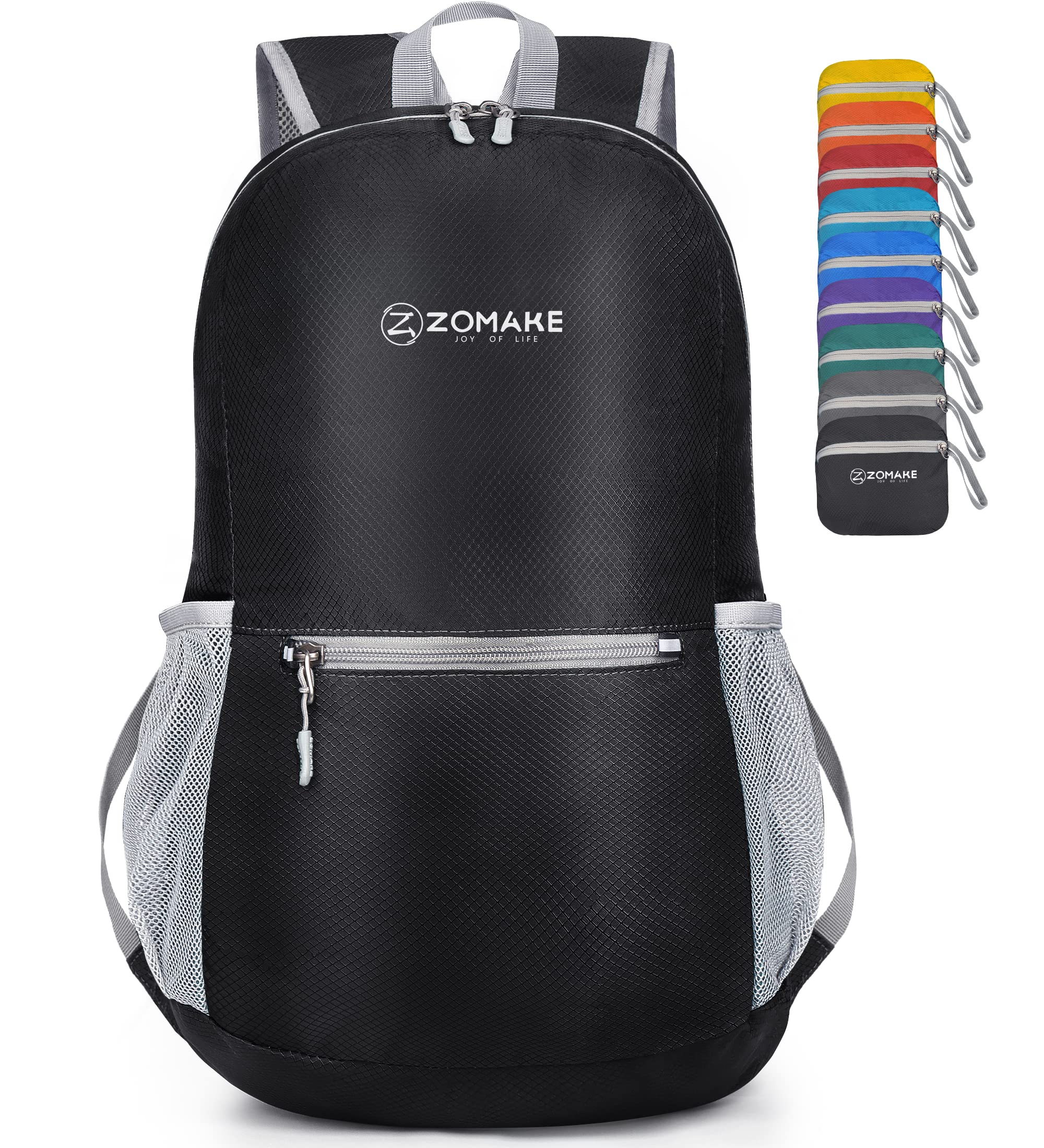 ZOMAKE Ultra Lightweight Hiking Backpack 20L, Packable Small Backpacks Water Resistant Daypack for Women Men(Black)