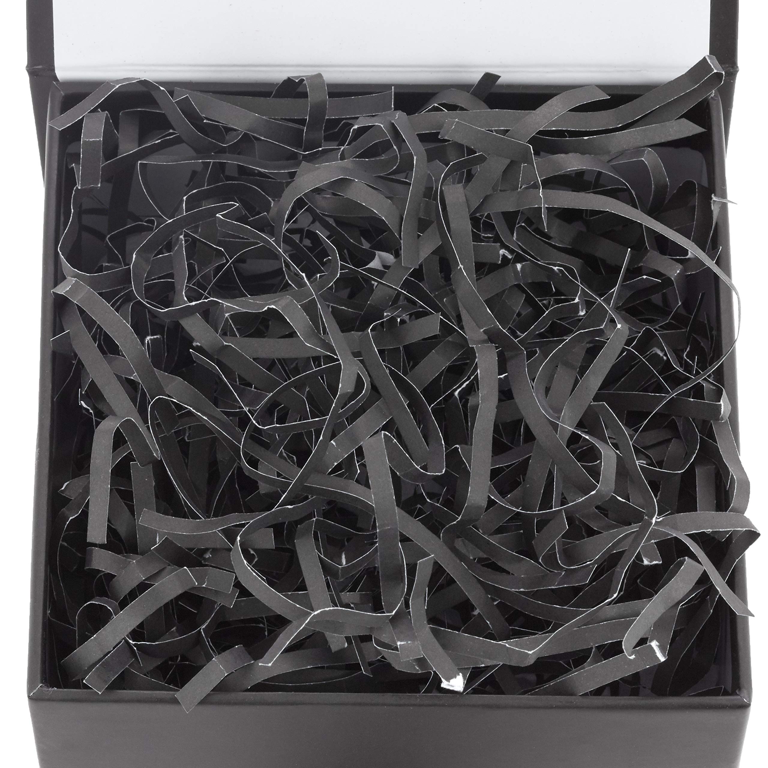 Hallmark Small Gift Box with Bow and Shredded Paper Fill (Black 4 inch Gift Box) for Weddings, Graduations, Birthdays, Father's Day, Groomsmen Gifts, All Occasion