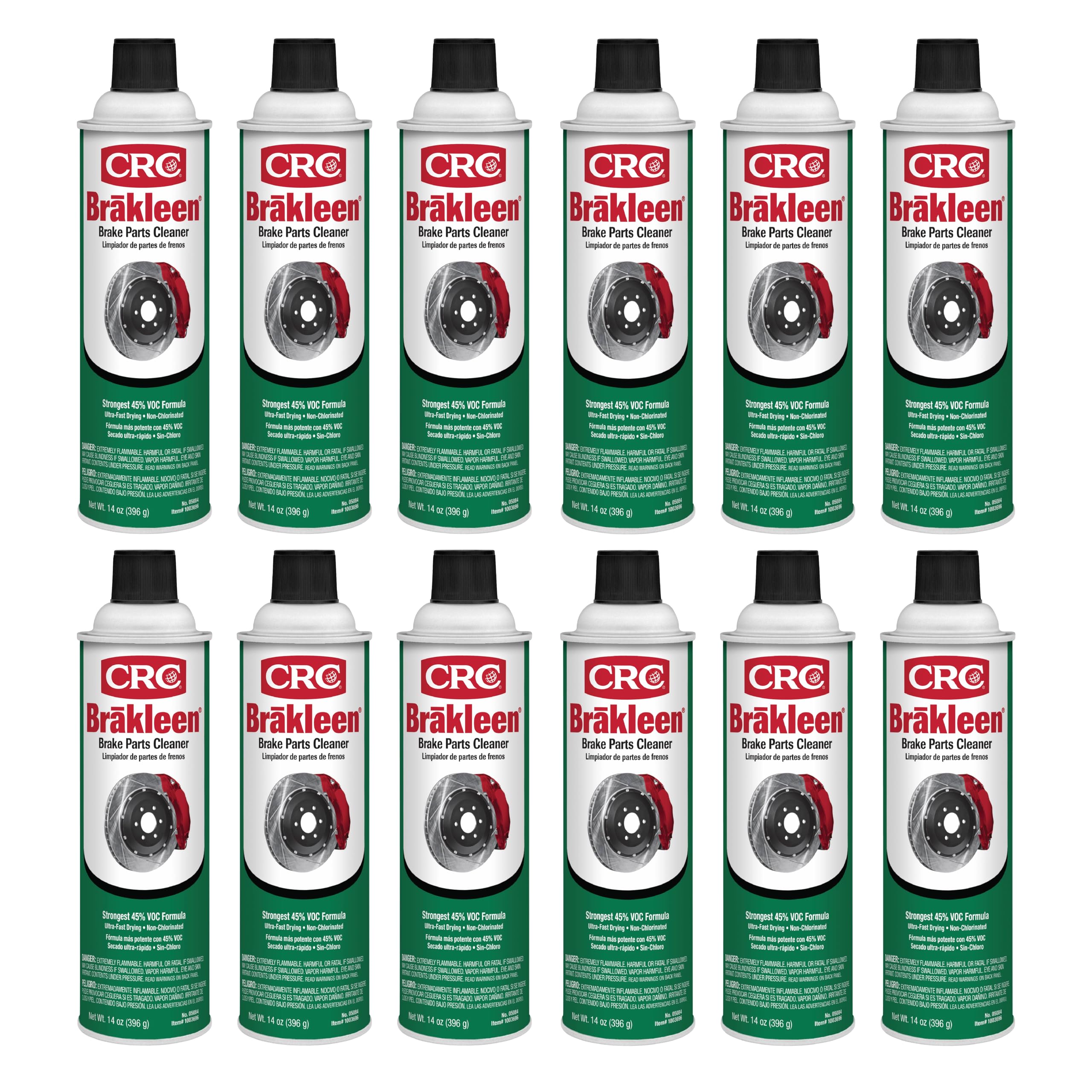 CRC (05084-12PK) Brakleen Non-Chlorinated Brake Parts Cleaner - 14 oz., (Pack of 12)