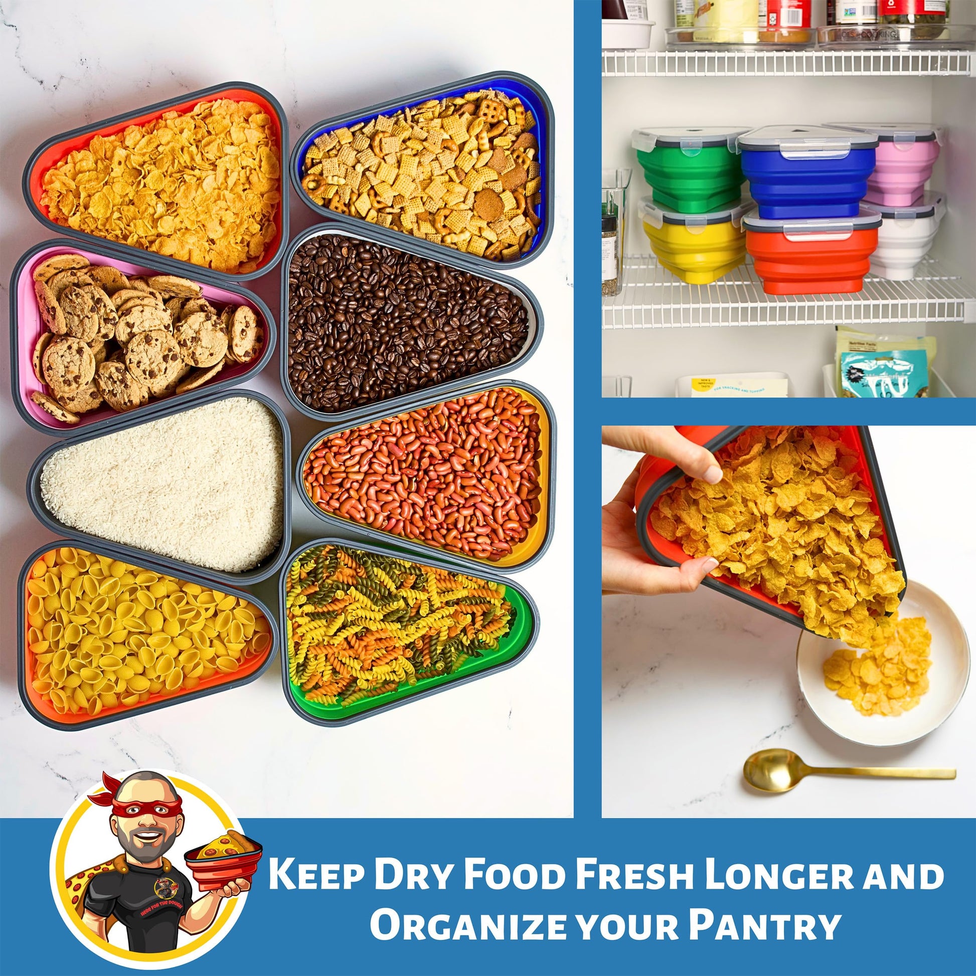 The Perfect Pizza Pack™ - Reusable Pizza Storage Container with 5 Microwavable Serving Trays - BPA-Free Adjustable Pizza Slice Container to Organize & Save Space, Red