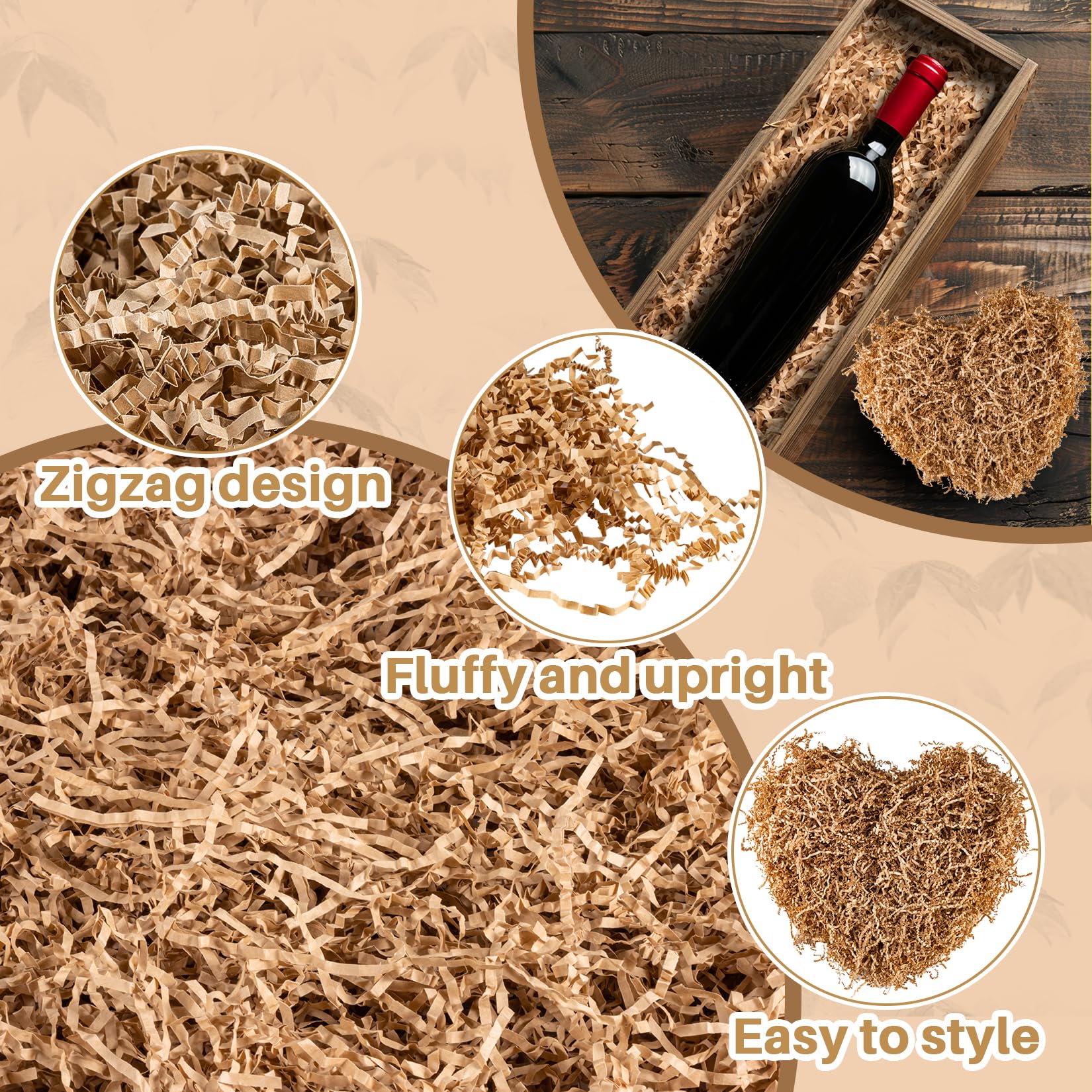 Sukh 5OZ Sukh Paper Shred Filler - Crinkle Cut Paper Shred Filler Shredded Tissue for Gift Basket Filler Raffia Grass Paper Stuffing