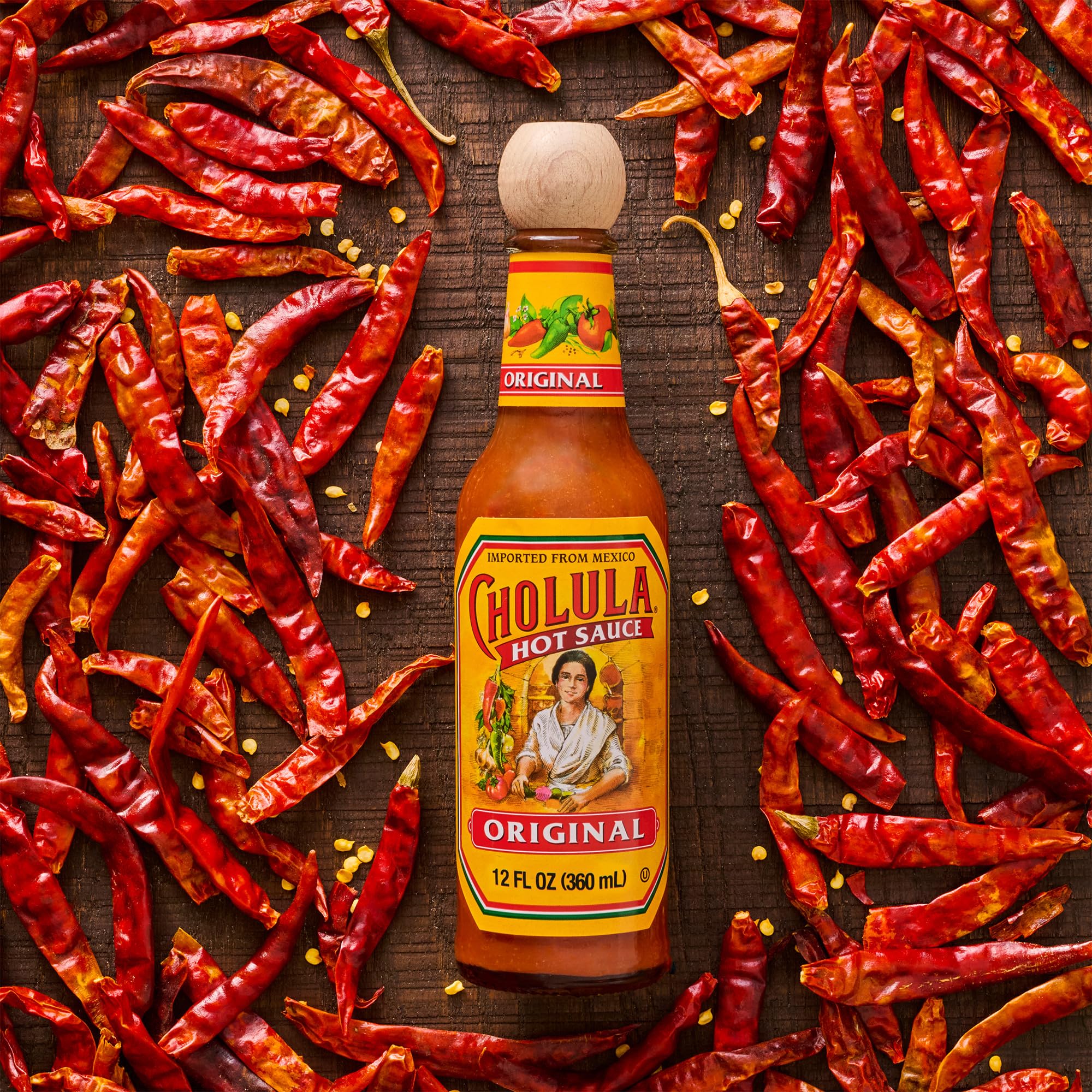 Cholula Hot Sauce Multipack, Original, Product of Mexico, Gift Set Includes Three 12 Fl Oz Bottles, Blend of Arbol & Piquin Peppers with Spices for Eggs, Rice, Tacos, Huevos Rancheros & More, 3 count