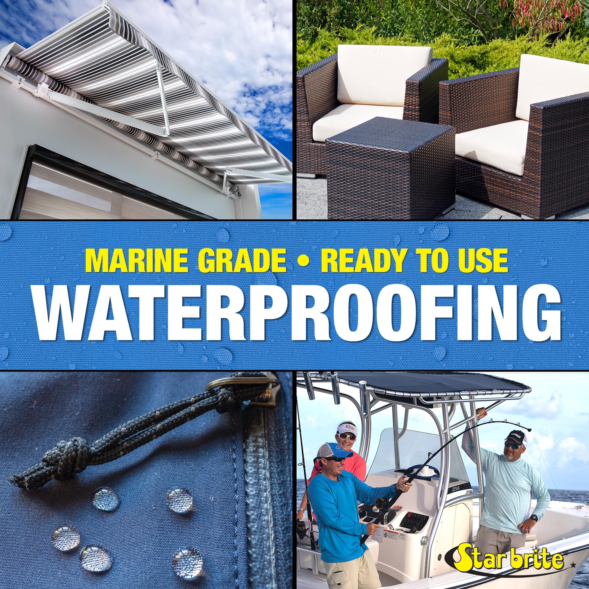 Star brite Waterproofing Spray, Waterproofing + Stain Repellent + UV Protection, 128 oz